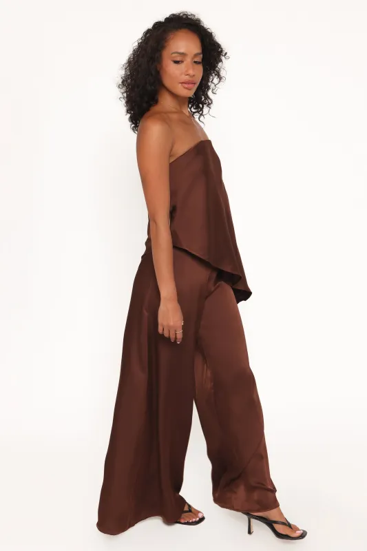 Charmer Wide Leg Pant - Dark Brown made by Petal & Pup