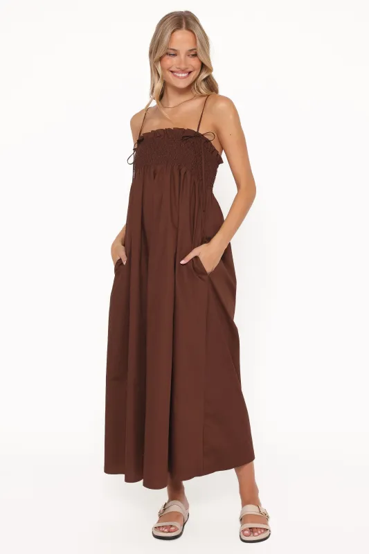 Josie Maxi Dress - Brown made by Petal & Pup