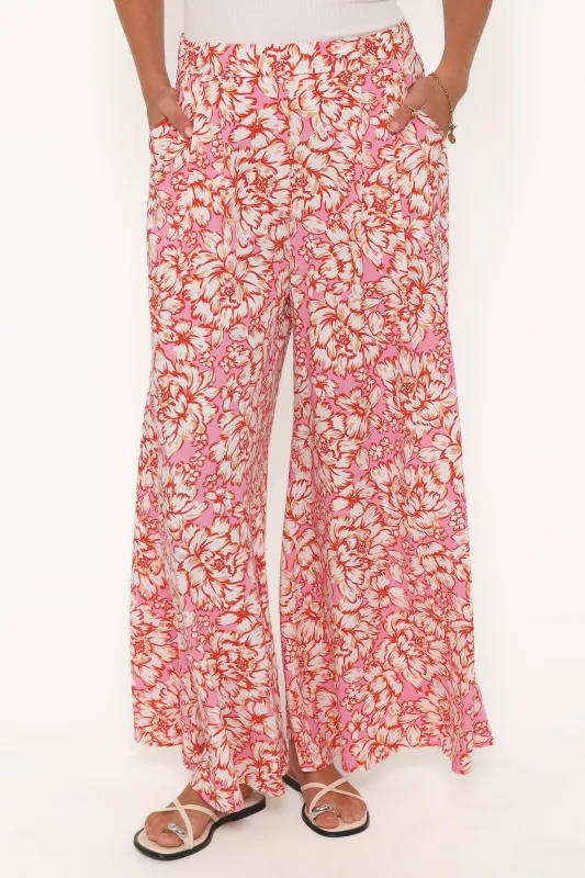 Lessie Pants - Pink Floral sold by Petal & Pup