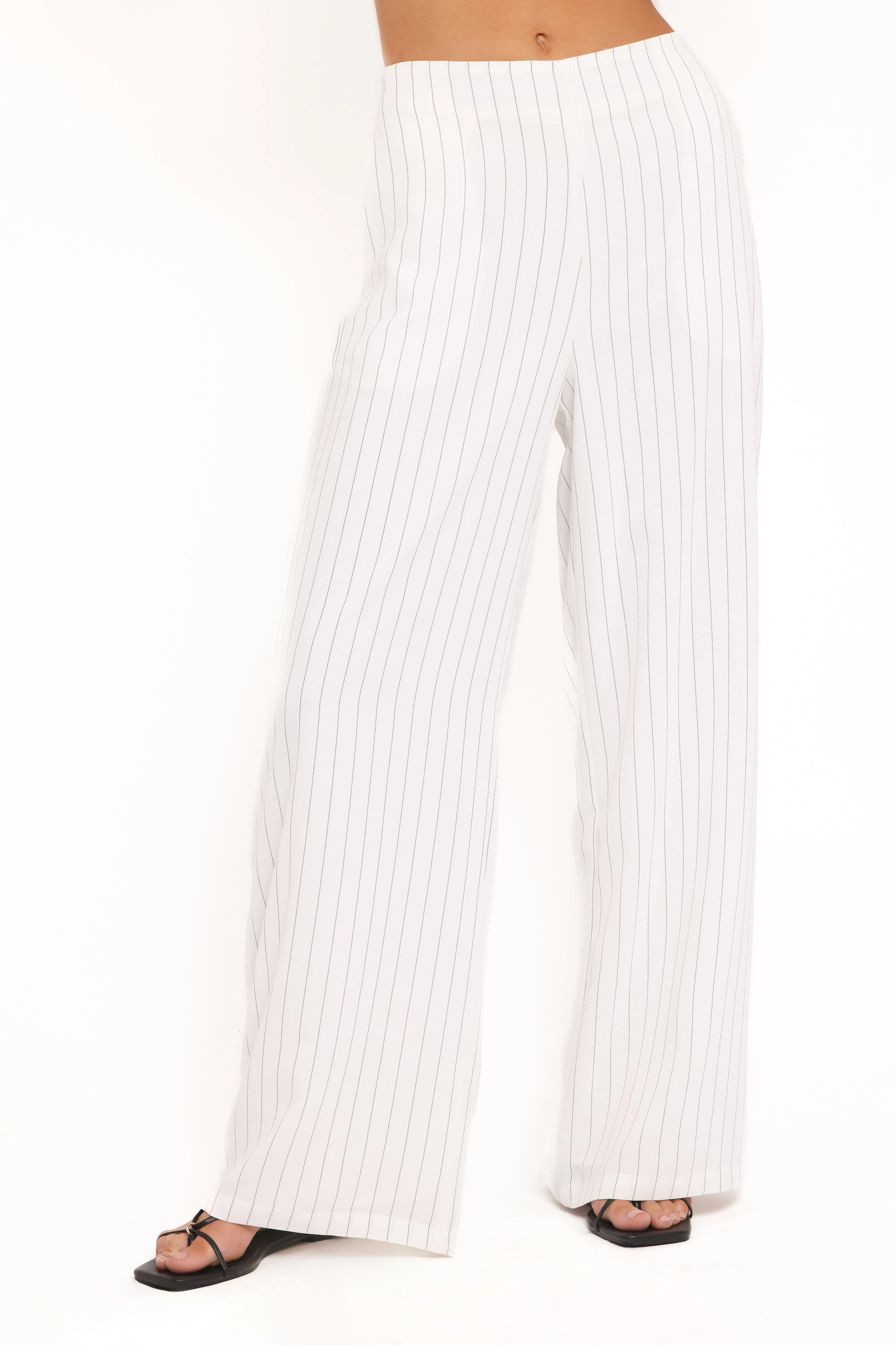 Blakely Wide Leg Pant - White Pinstripe sold by Petal & Pup product image thumbnail 3