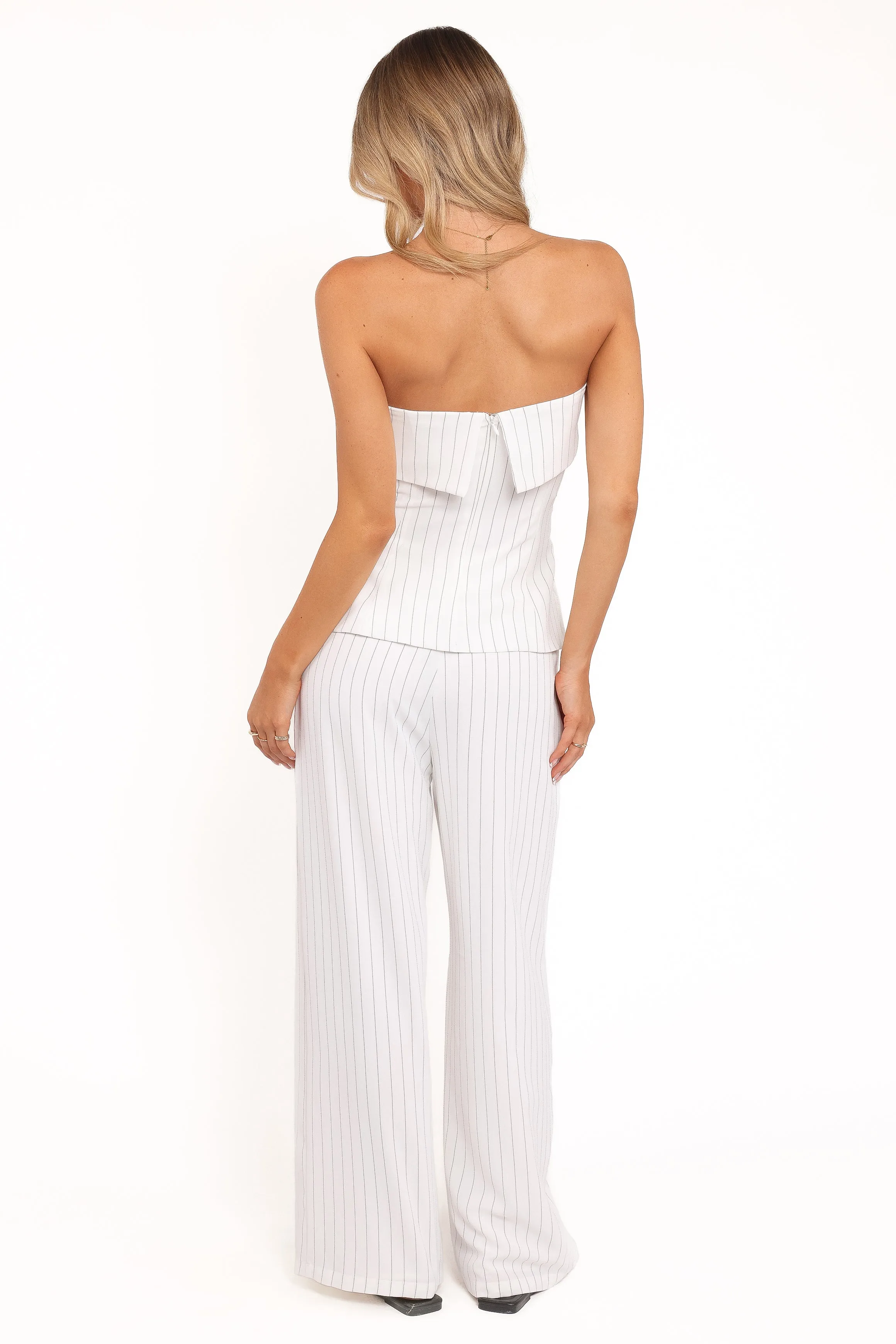 Blakely Wide Leg Pant - White Pinstripe sold by Petal & Pup product image thumbnail 5