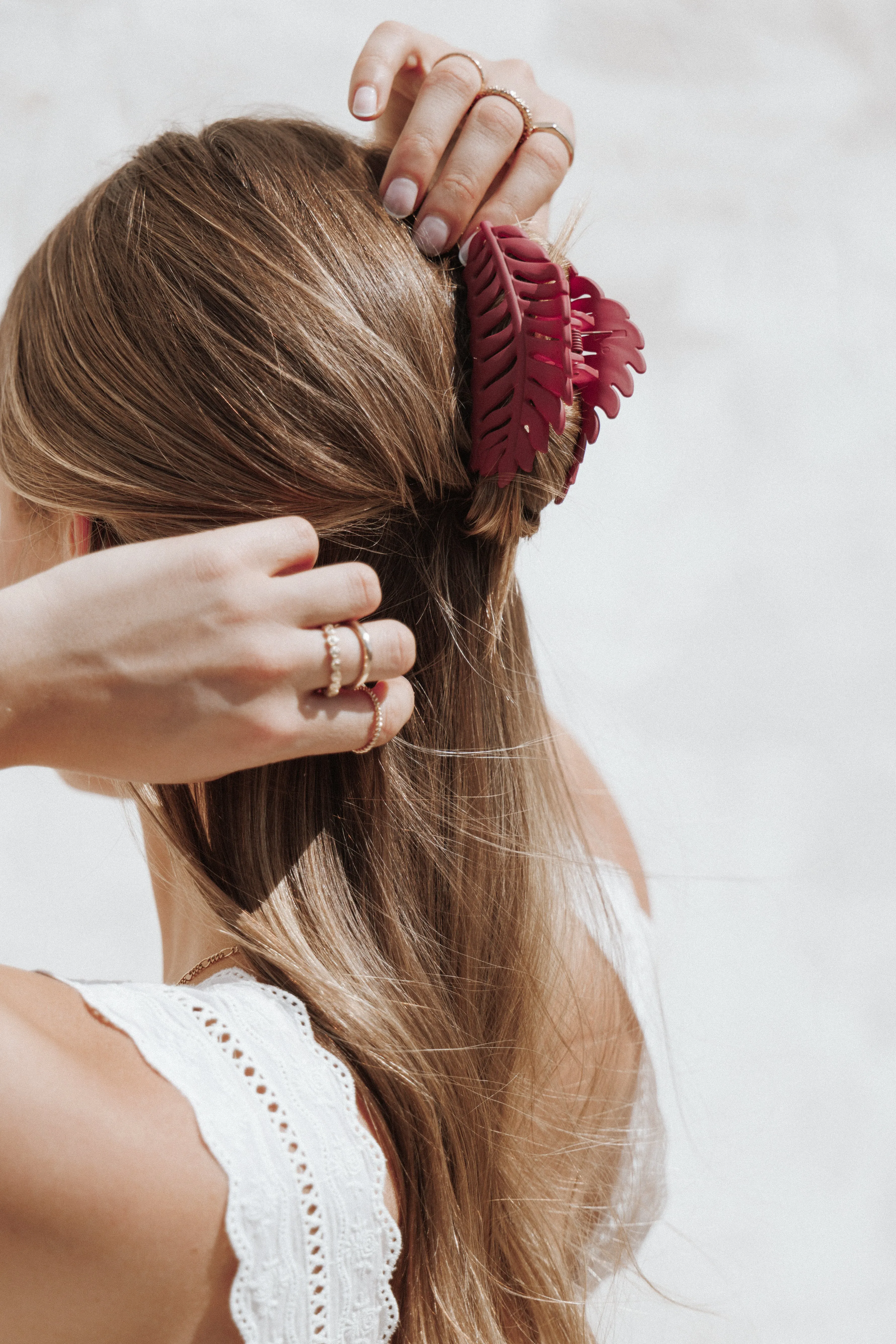 Palm Hair Clip - Red sold by Petal & Pup