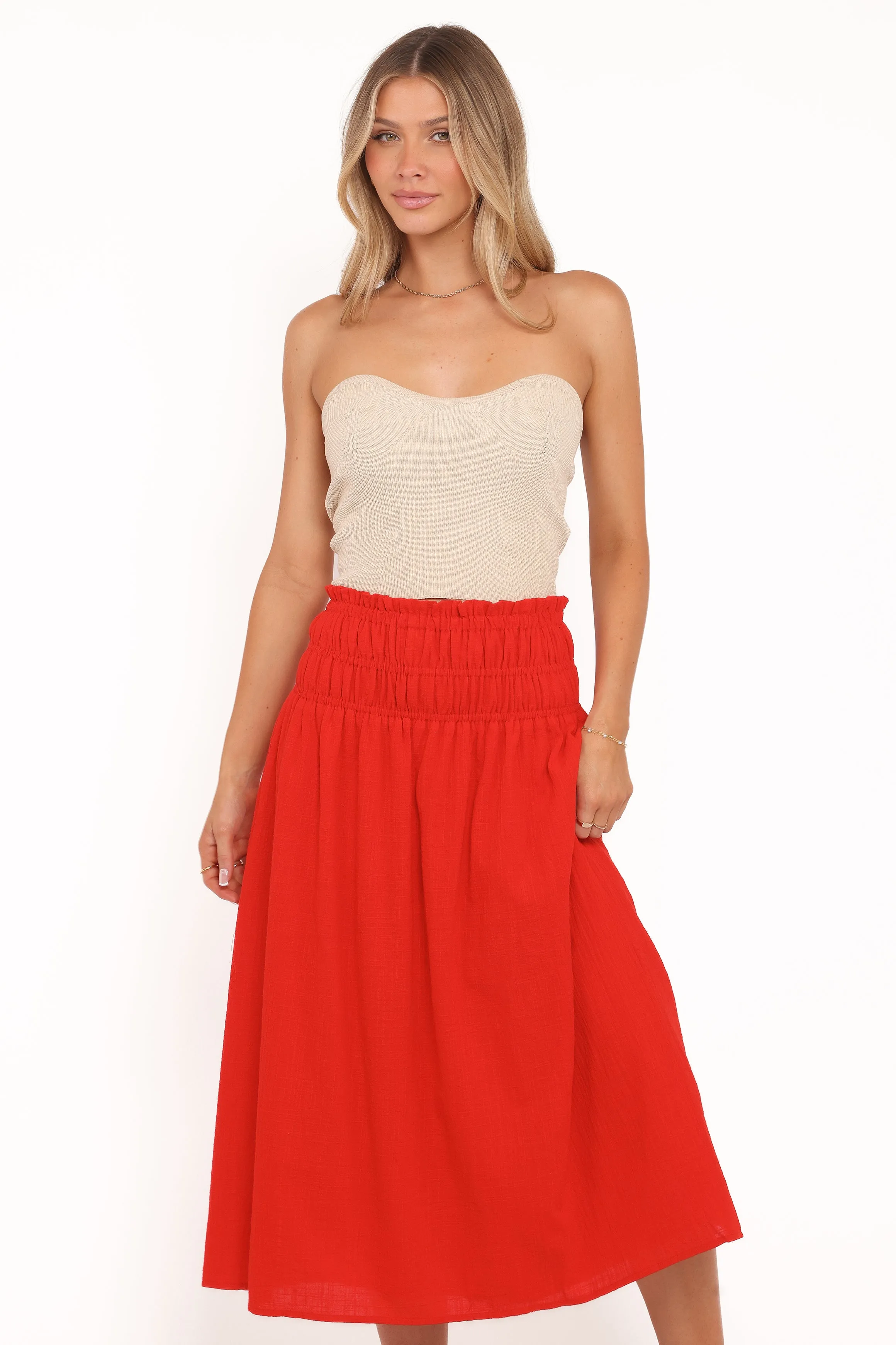 Mattea Maxi Skirt - Red sold by Petal & Pup product image thumbnail 3