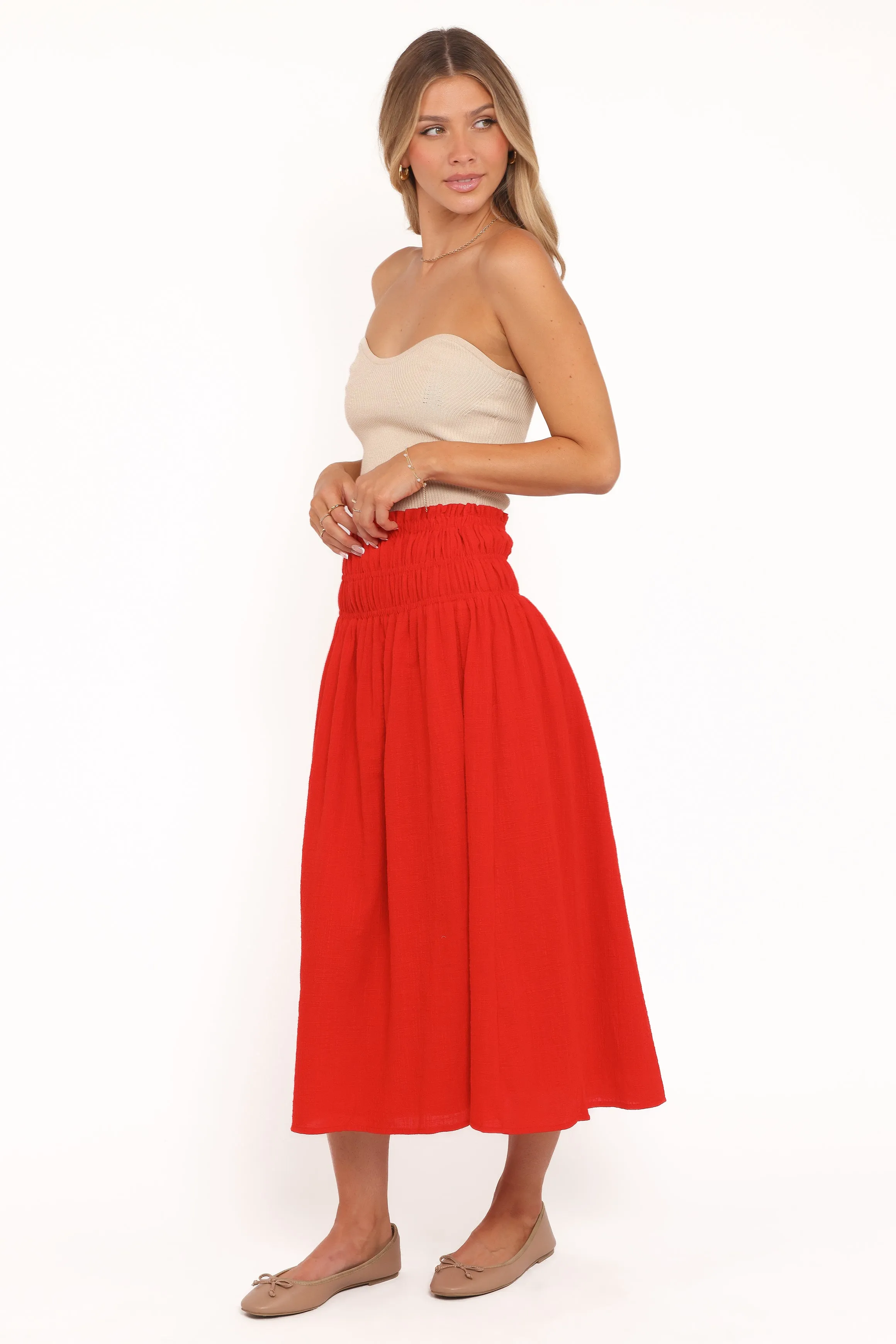Mattea Maxi Skirt - Red sold by Petal & Pup product image thumbnail 4