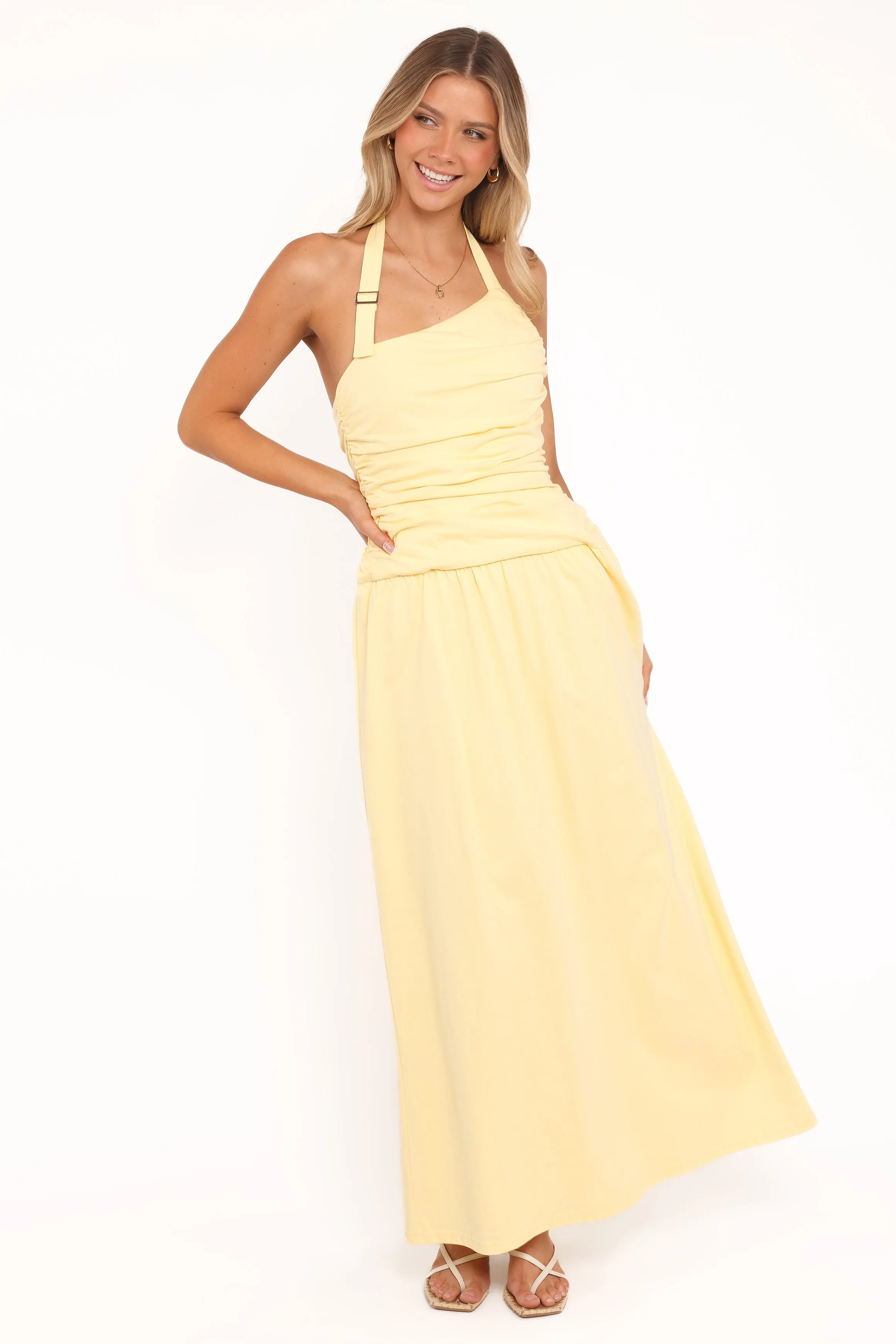 Emalia Halter Maxi Dress - Pale Yellow sold by Petal & Pup product image thumbnail 2