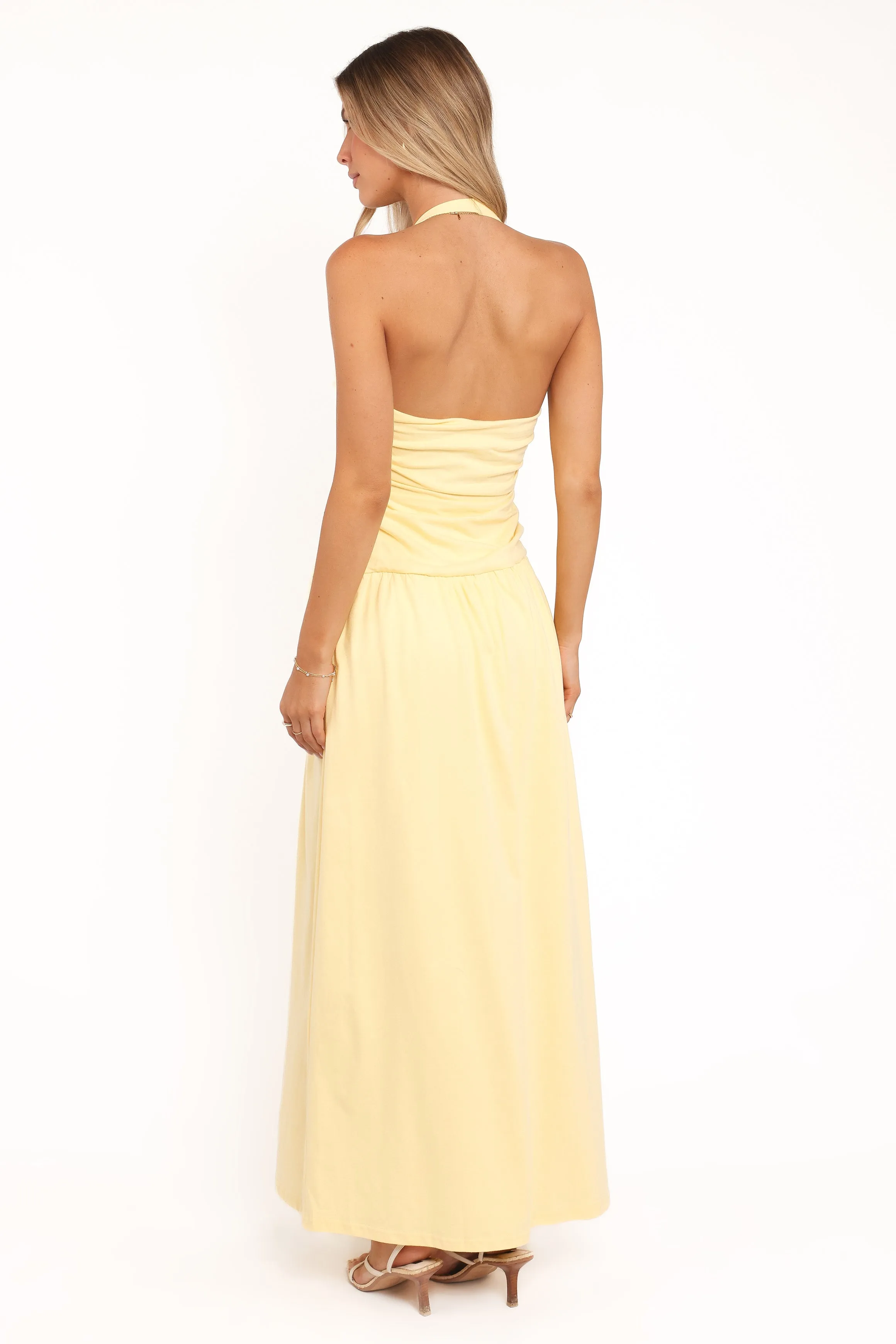 Emalia Halter Maxi Dress - Pale Yellow sold by Petal & Pup product image thumbnail 5