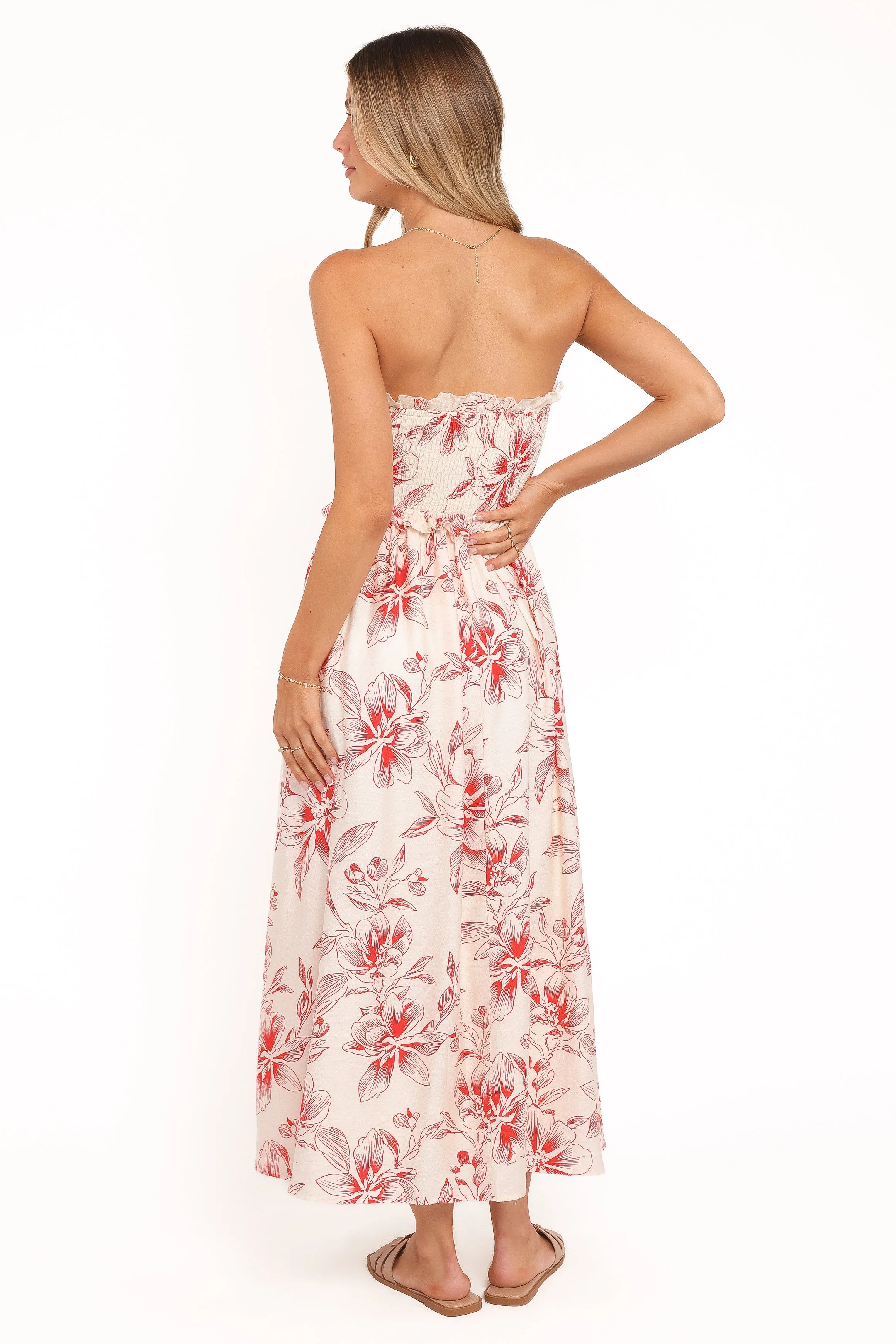 Avania Strapless Midi Dress - Red Floral sold by Petal & Pup product image thumbnail 5