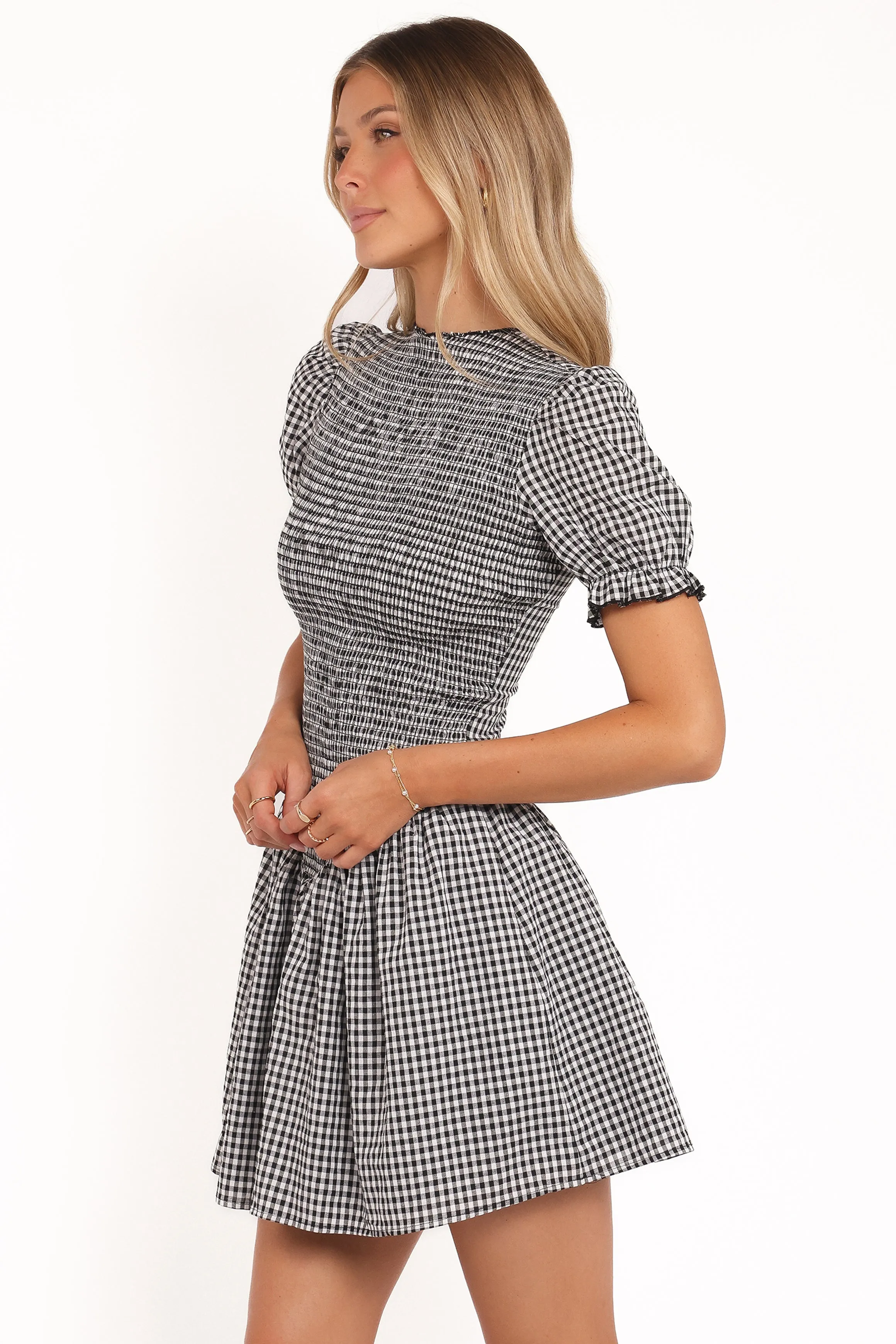 Celine Mini Dress - Black Gingham sold by Petal & Pup product image thumbnail 4