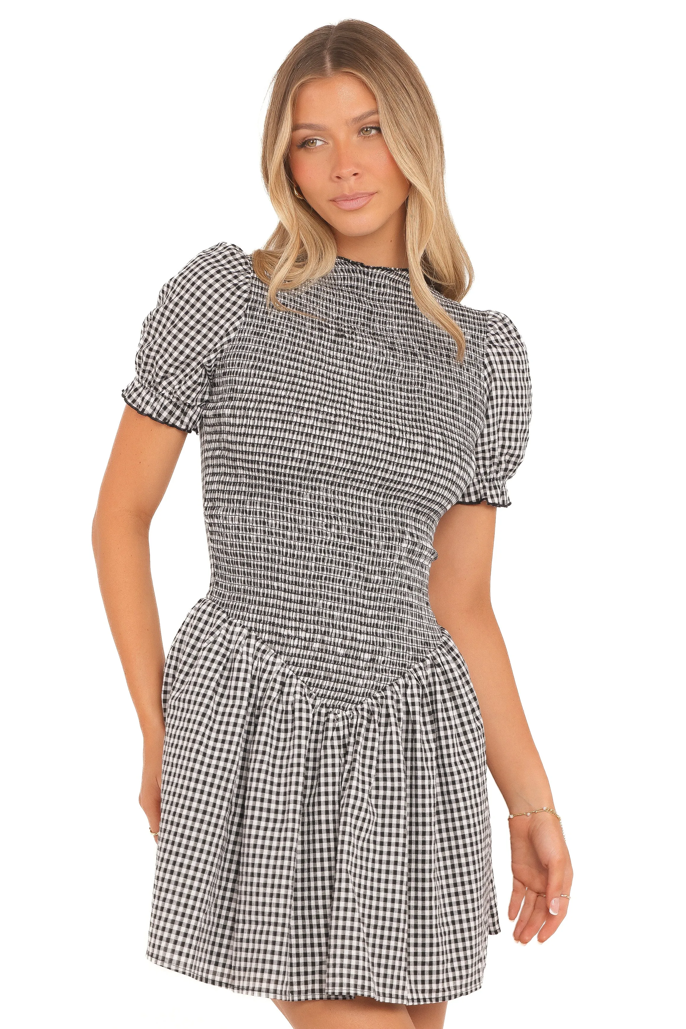 Celine Mini Dress - Black Gingham sold by Petal & Pup product image thumbnail 2