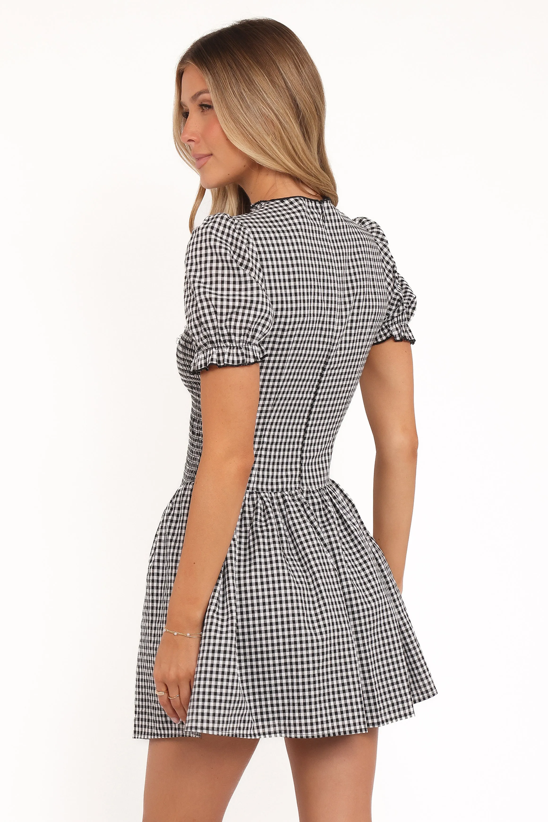 Celine Mini Dress - Black Gingham sold by Petal & Pup product image thumbnail 5