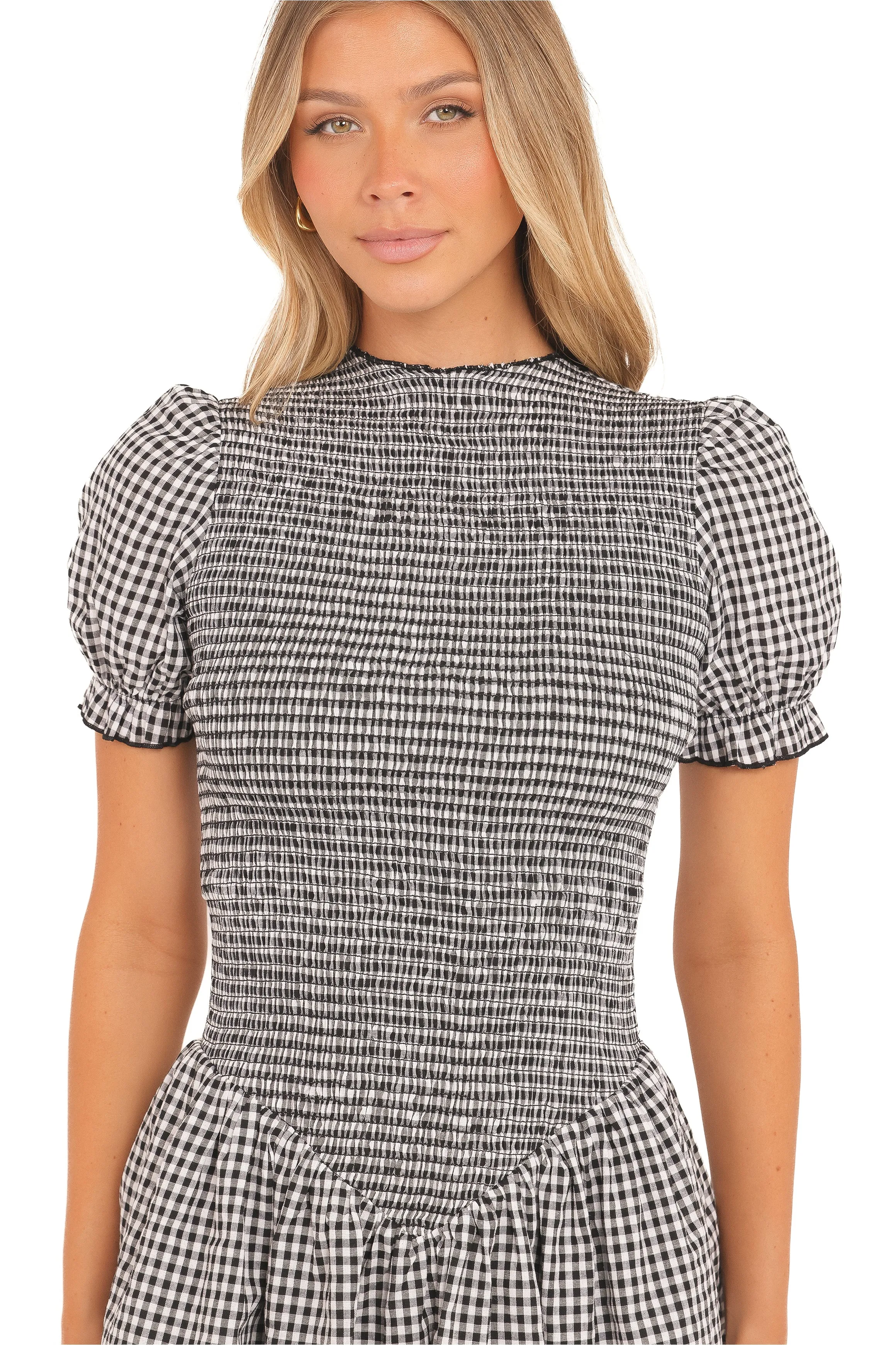 Celine Mini Dress - Black Gingham sold by Petal & Pup product image thumbnail 3