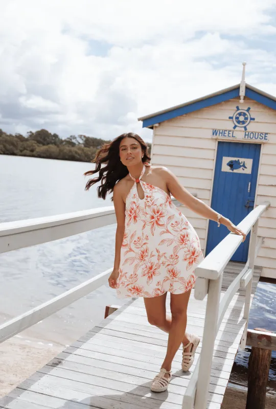 Elira Mini Dress - Red Floral made by Petal & Pup