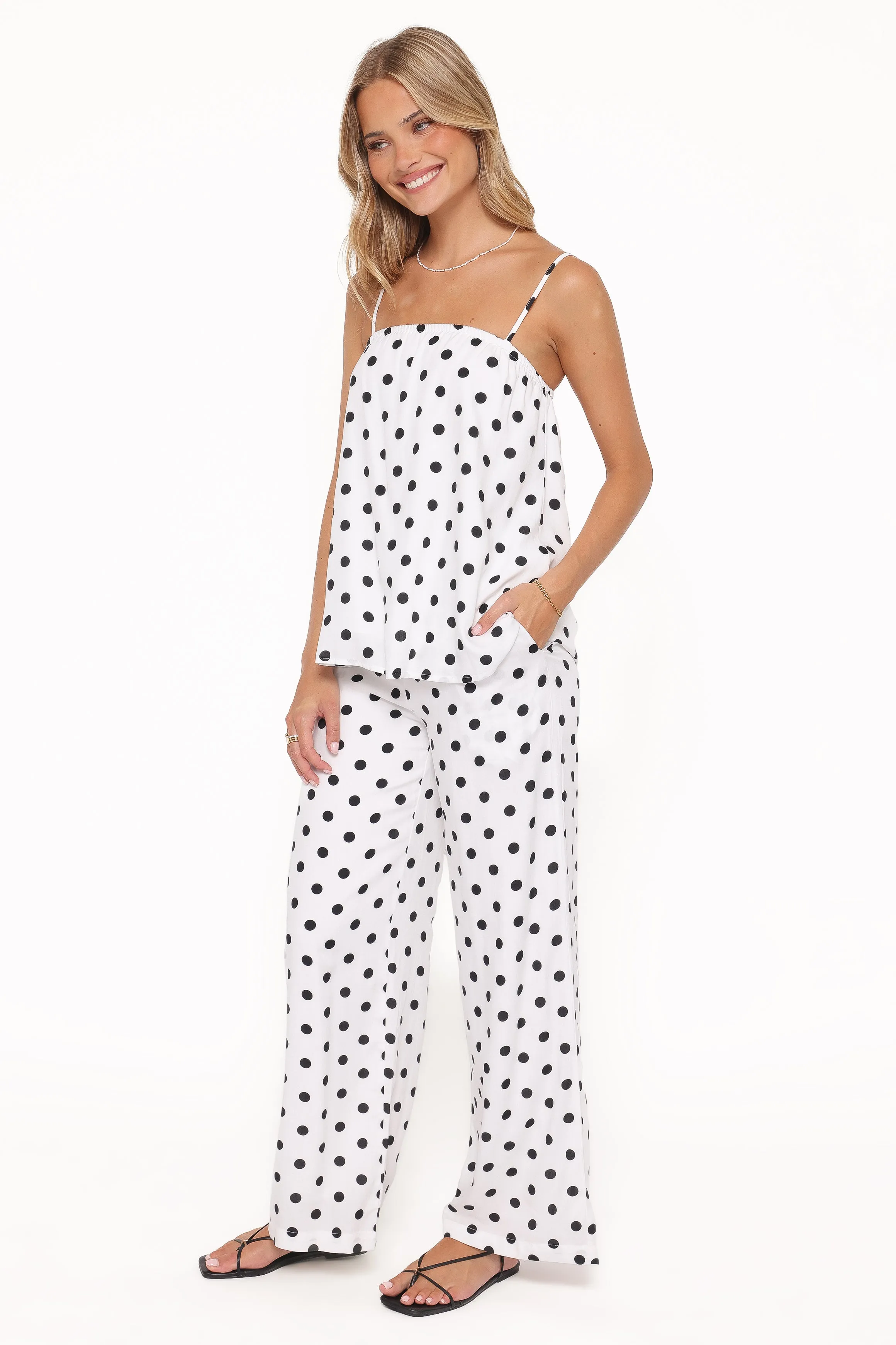 Kristy Pant Set - White/Black Polka Dot sold by Petal & Pup product image thumbnail 4
