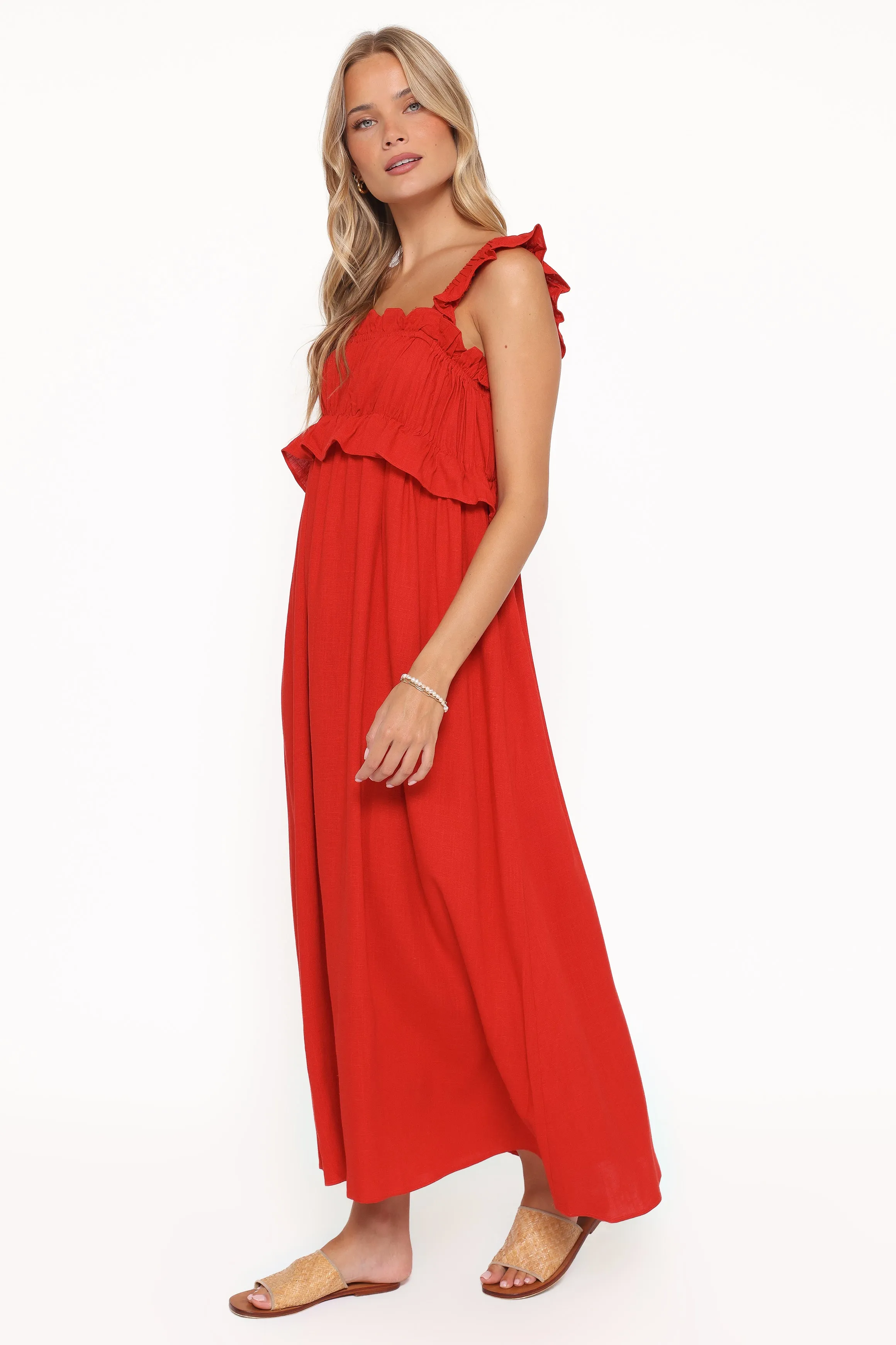Ross Frill Strap Maxi Dress - Red sold by Petal & Pup product image thumbnail 4
