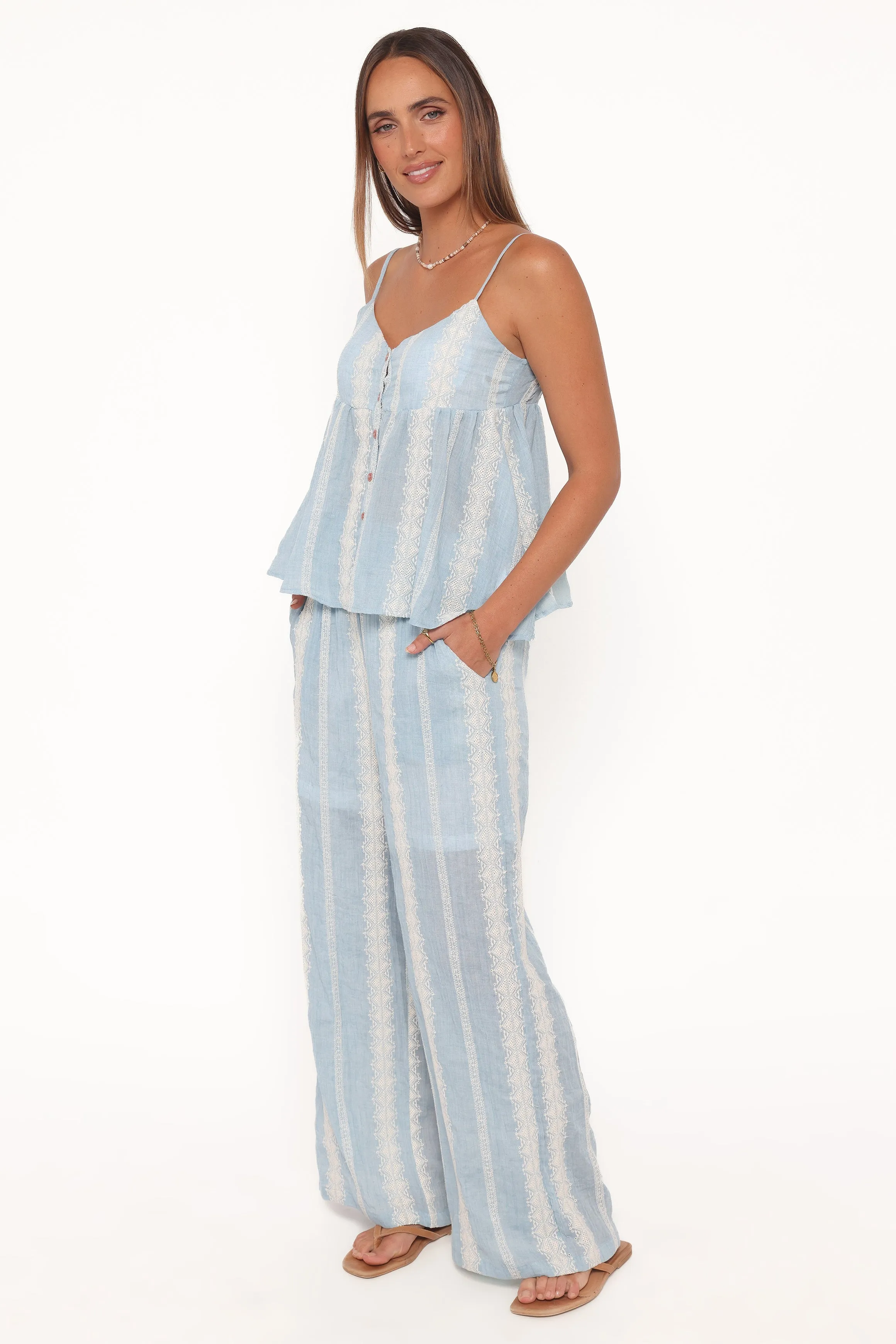 Mila Embroidered Pant Set - Light Blue sold by Petal & Pup product image thumbnail 3