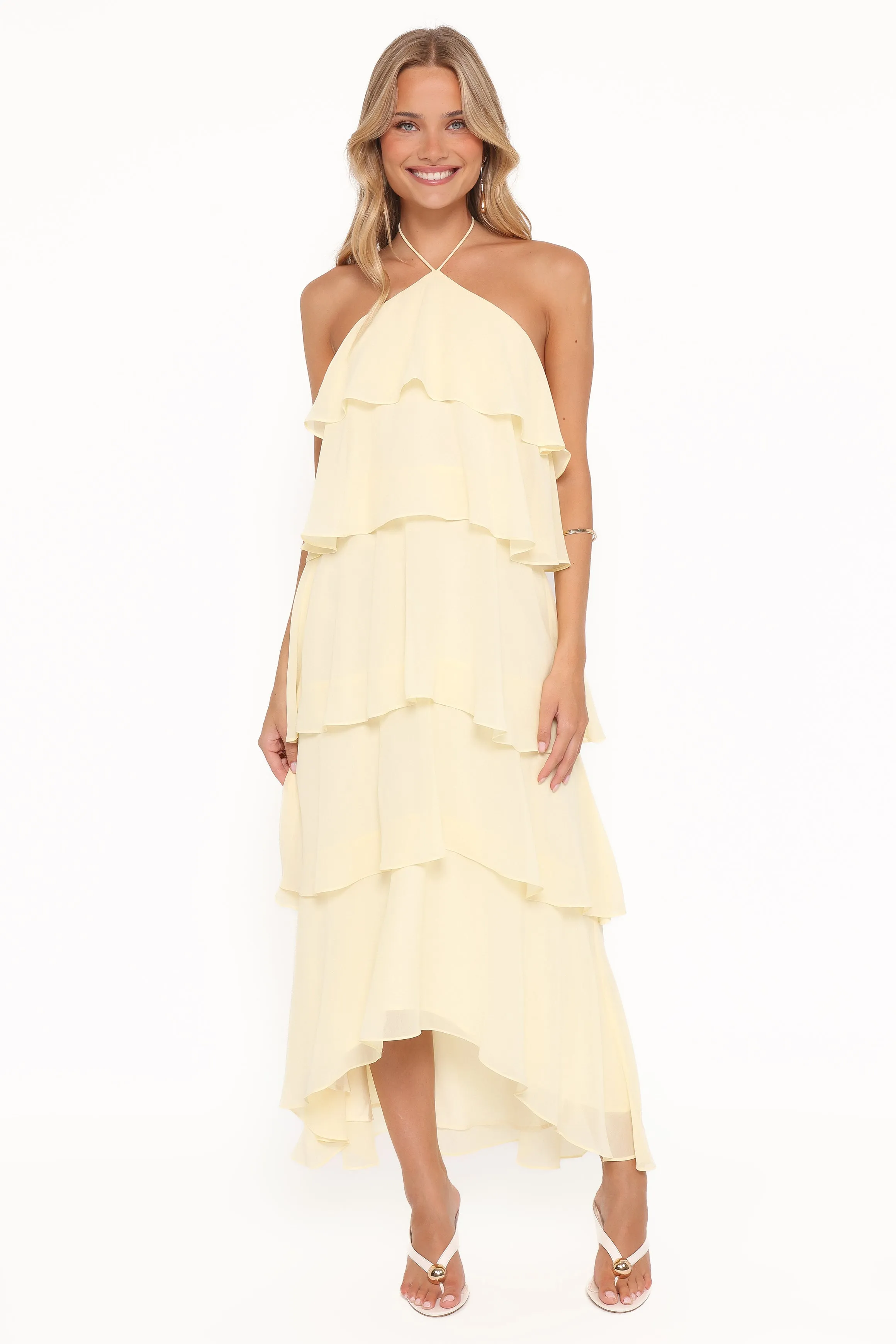 Jonia Halterneck Maxi Dress - Butter Yellow sold by Petal & Pup