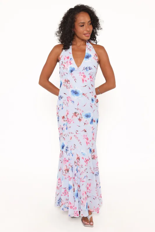 Lavie Maxi Dress - Blue Floral made by Petal & Pup