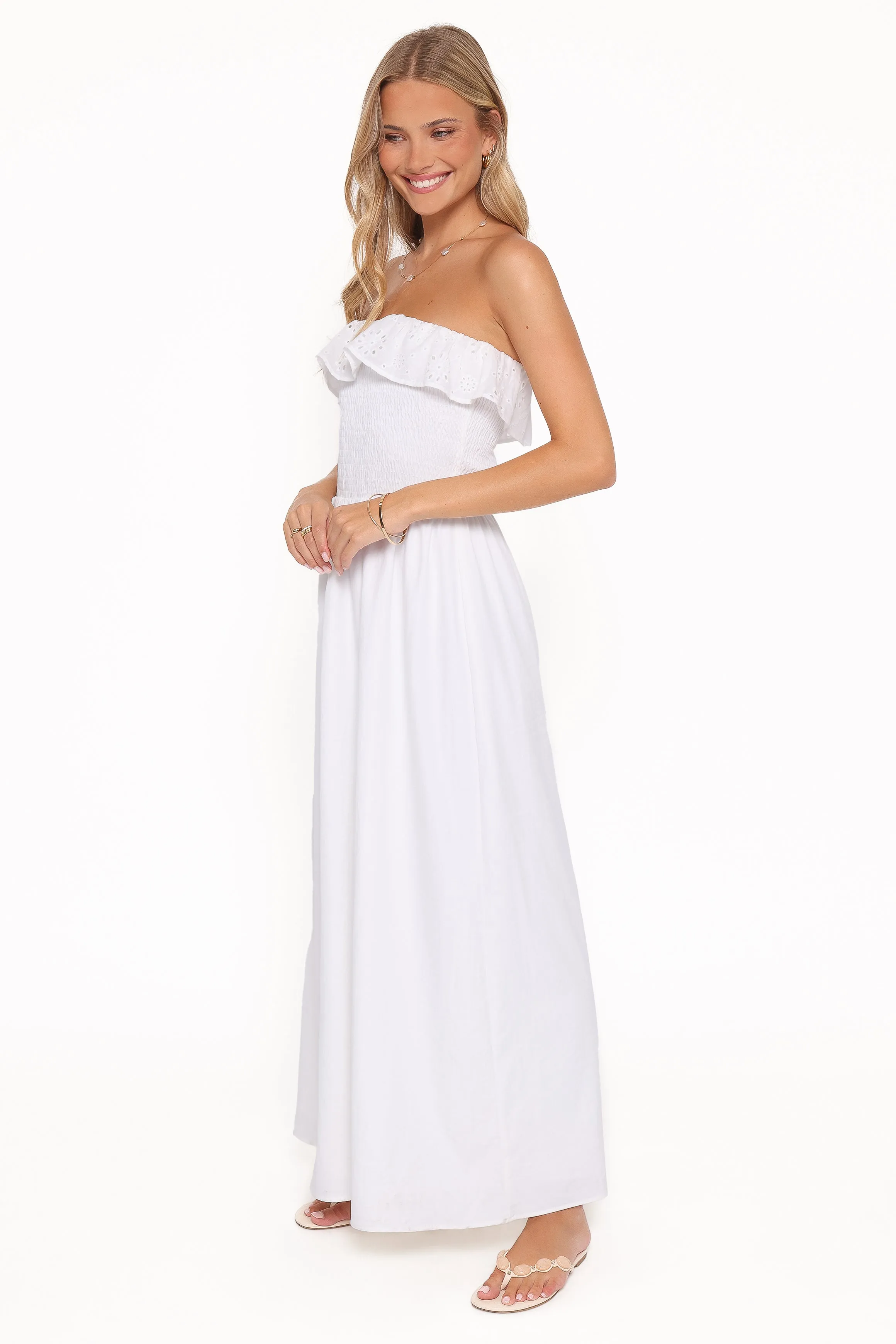 Gilbert Strapless Maxi Dress - White sold by Petal & Pup product image thumbnail 3