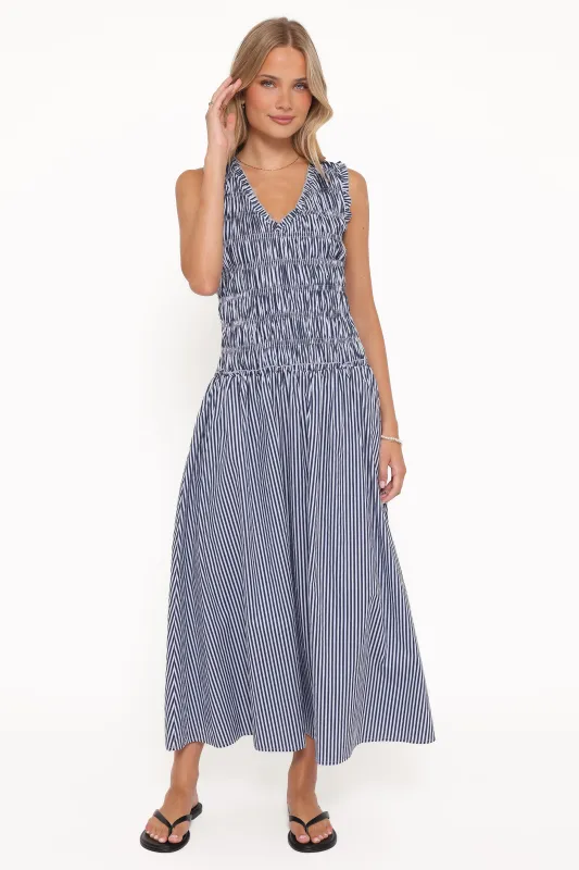 Kirrilee Maxi Dress - Blue Stripe made by Petal & Pup