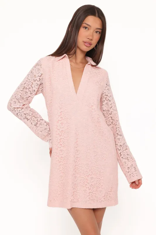 Cidel Mini Dress - Pink Lace made by Petal & Pup
