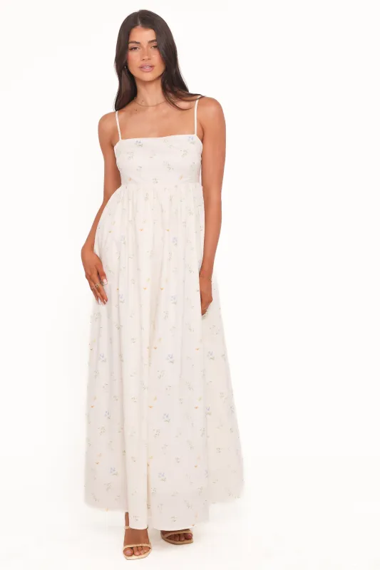 Odessa Maxi Dress - White Floral made by Petal & Pup