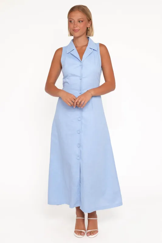 Galia Midi Dress - Blue made by Petal & Pup
