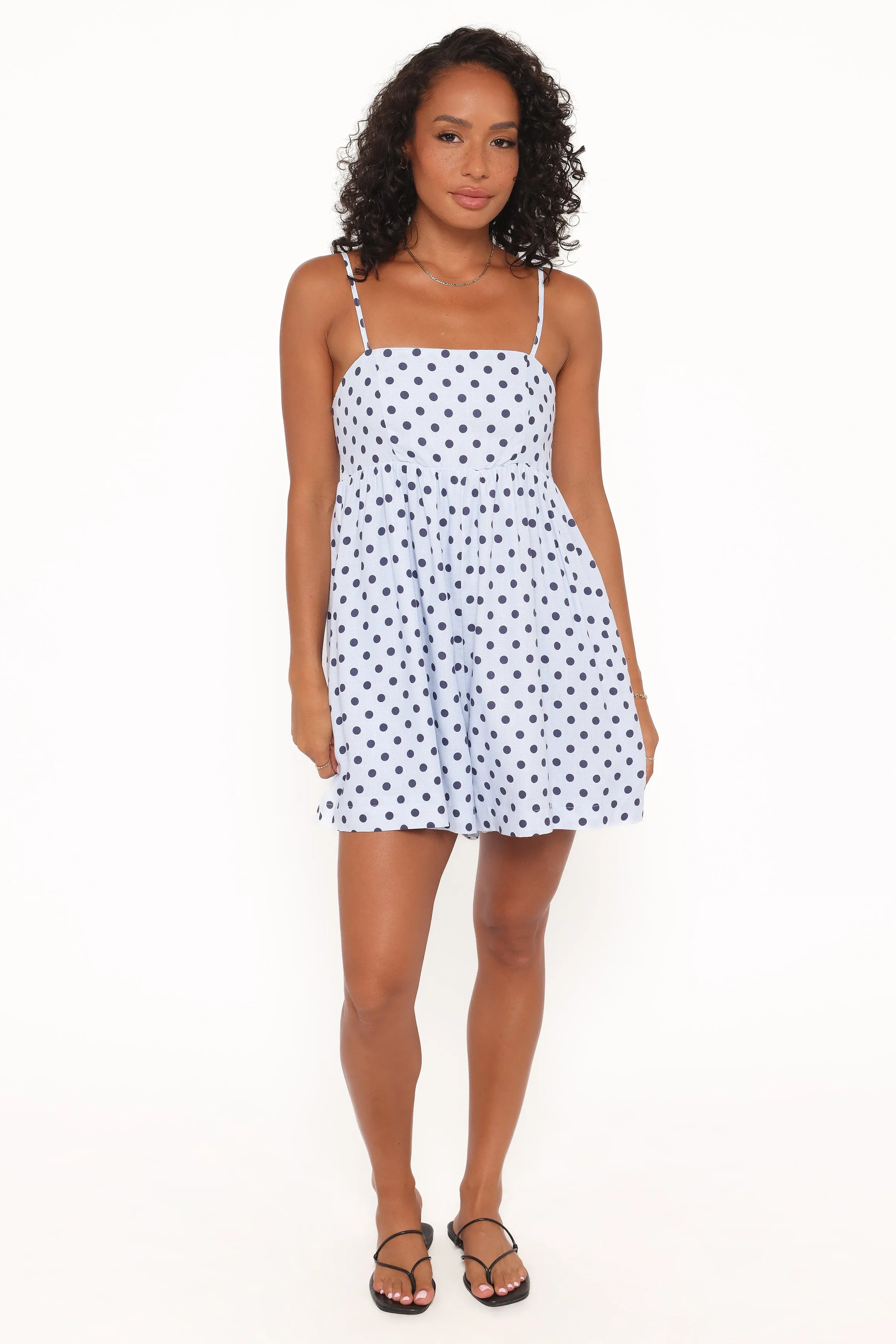 Quinley Romper - Blue Polka Dot sold by Petal & Pup product image thumbnail 5