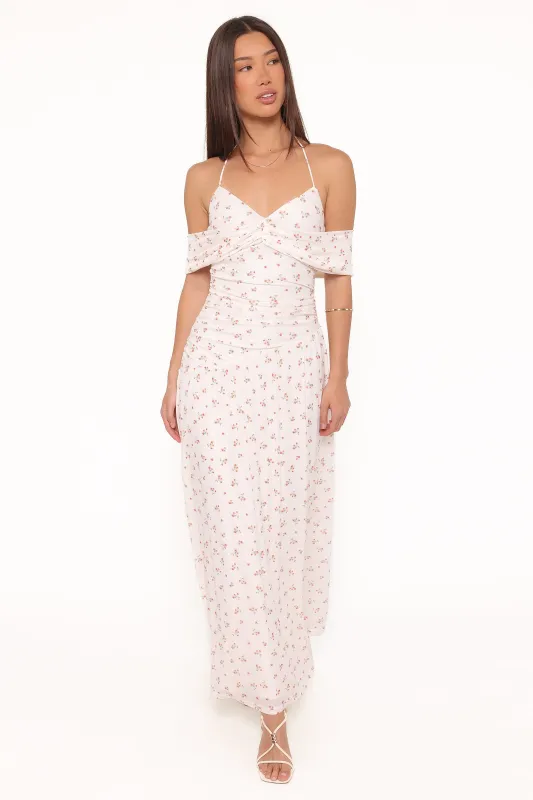 Mayven Maxi Dress - White Ditsy made by Petal & Pup
