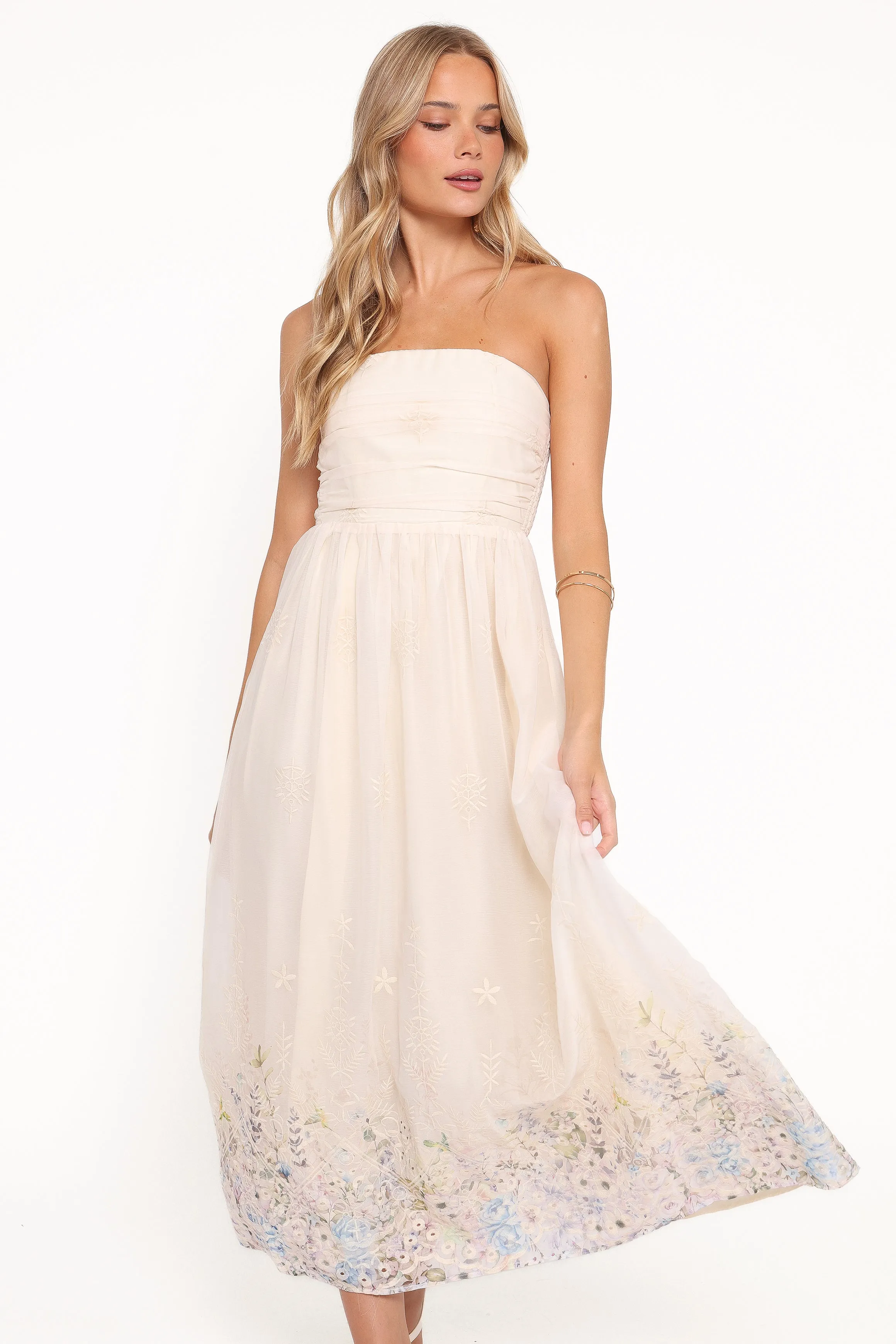 Kayt Strapless Dress - Embroidered Floral sold by Petal & Pup product image thumbnail 3