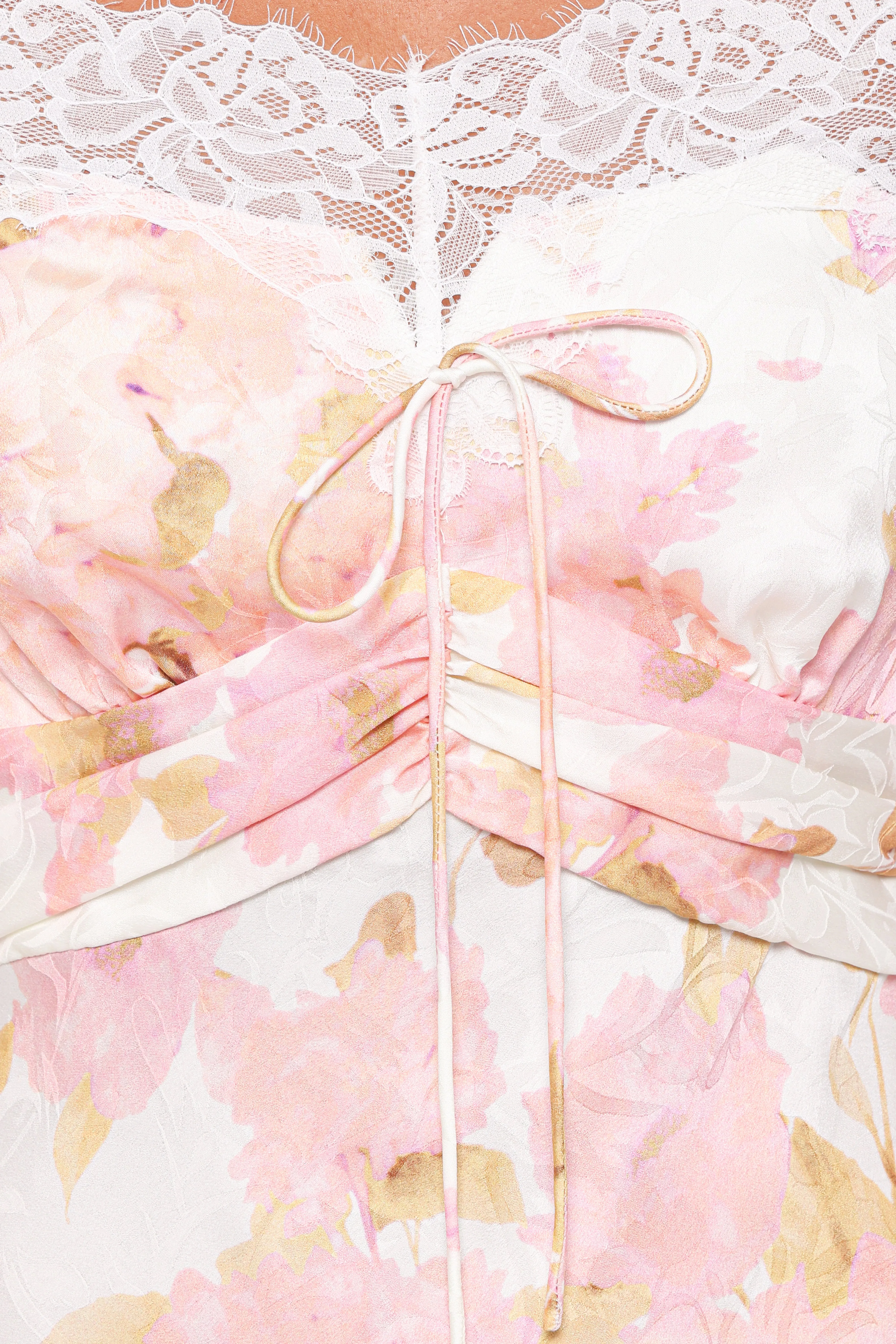 Voss Off Shoulder Lace Maxi Dress - Pink Floral sold by Petal & Pup product image thumbnail 5