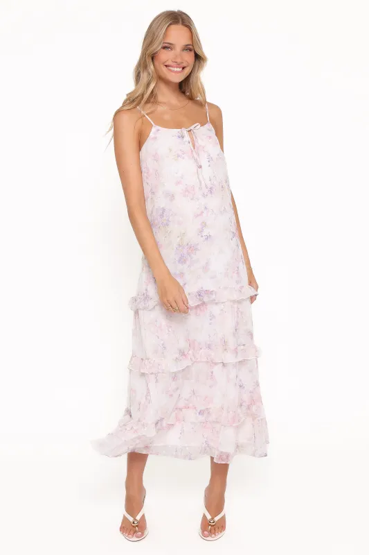 Minka Maxi Dress - White/Multi Floral made by Petal & Pup