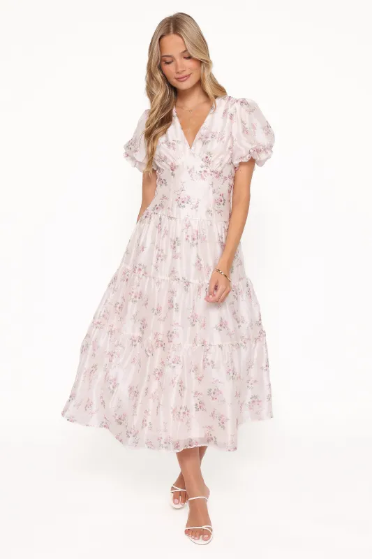 Jocelyn Maxi Dress - Ivory/Pink Floral made by Petal & Pup