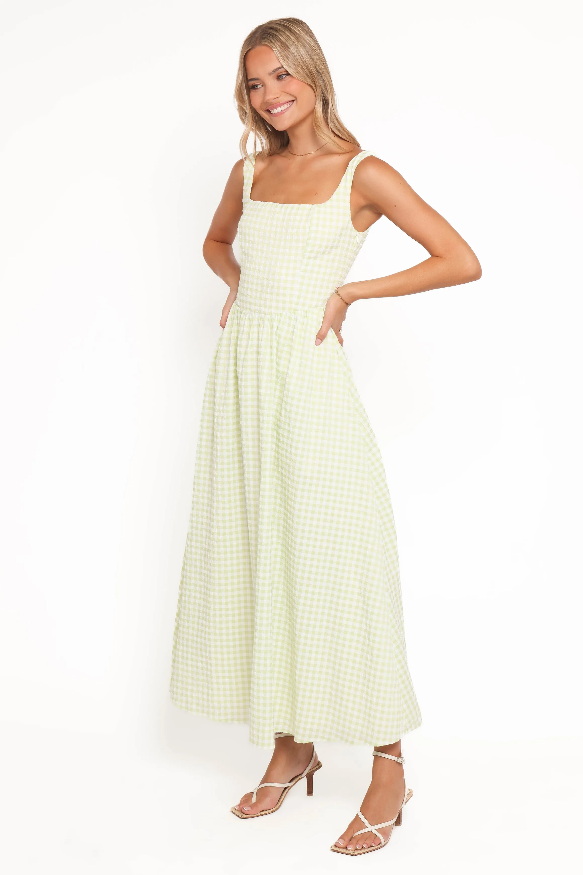 Amberlyn Maxi Dress - Green Gingham sold by Petal & Pup product image thumbnail 3