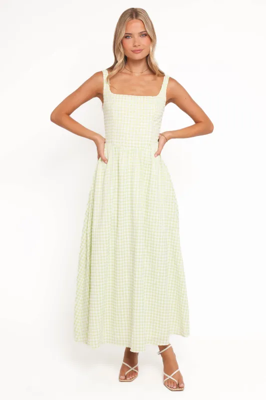 Amberlyn Maxi Dress - Green Gingham made by Petal & Pup