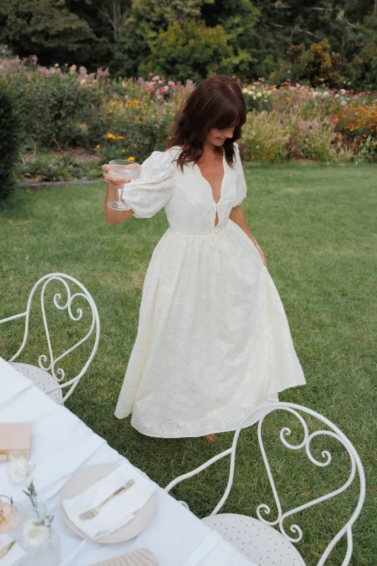 Karla Maxi Dress - Butter Yellow Broderie made by Petal & Pup