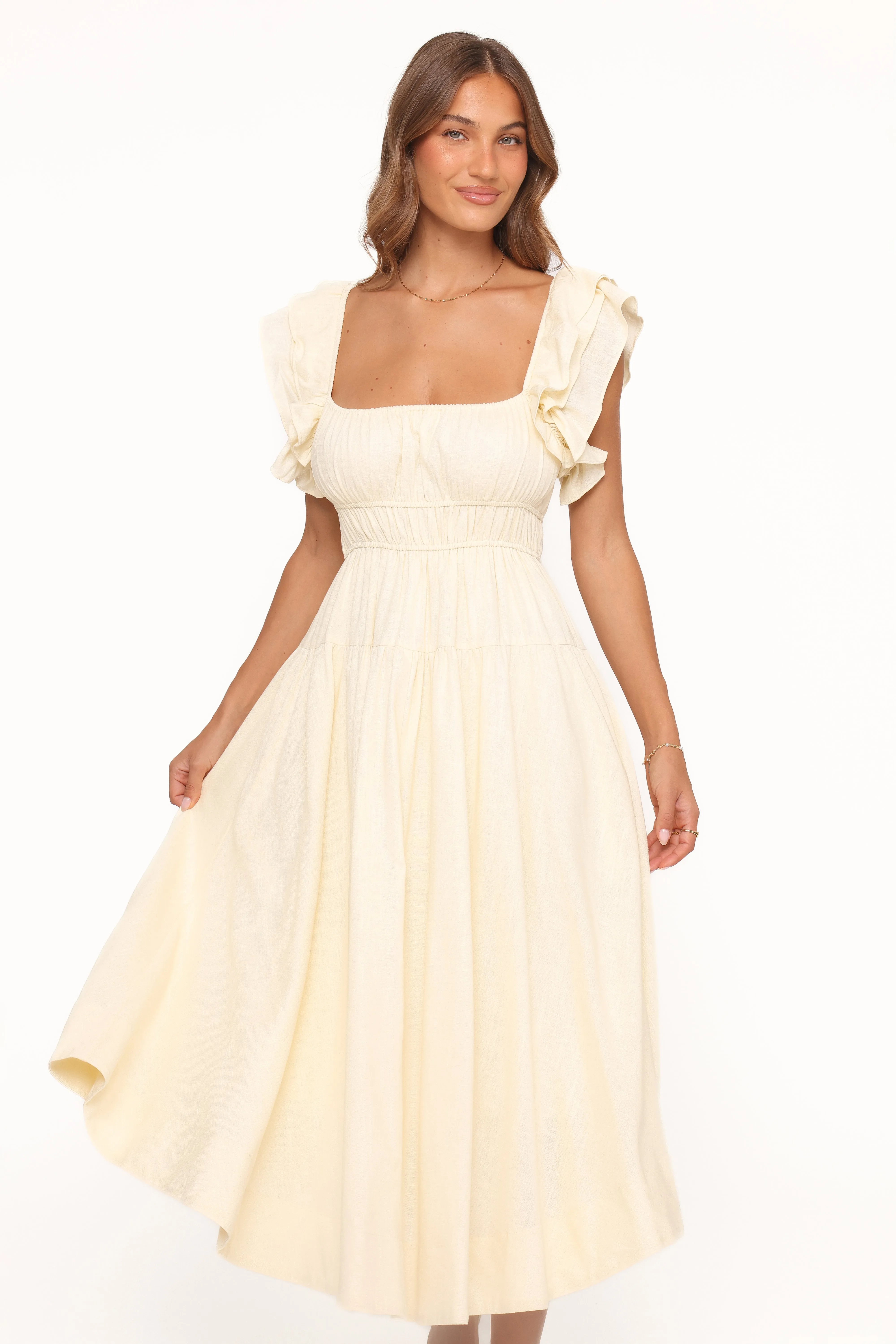 Linda Midi Dress - Butter Yellow sold by Petal & Pup product image thumbnail 2