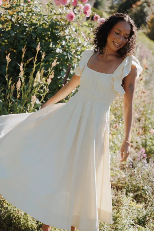 Linda Midi Dress - Butter Yellow made by Petal & Pup