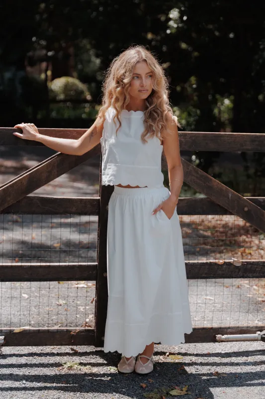 Heather Maxi Skirt Set - White made by Petal & Pup