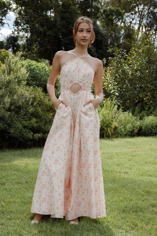 Madeira Jumpsuit - Peach Ditsy Floral made by Petal & Pup