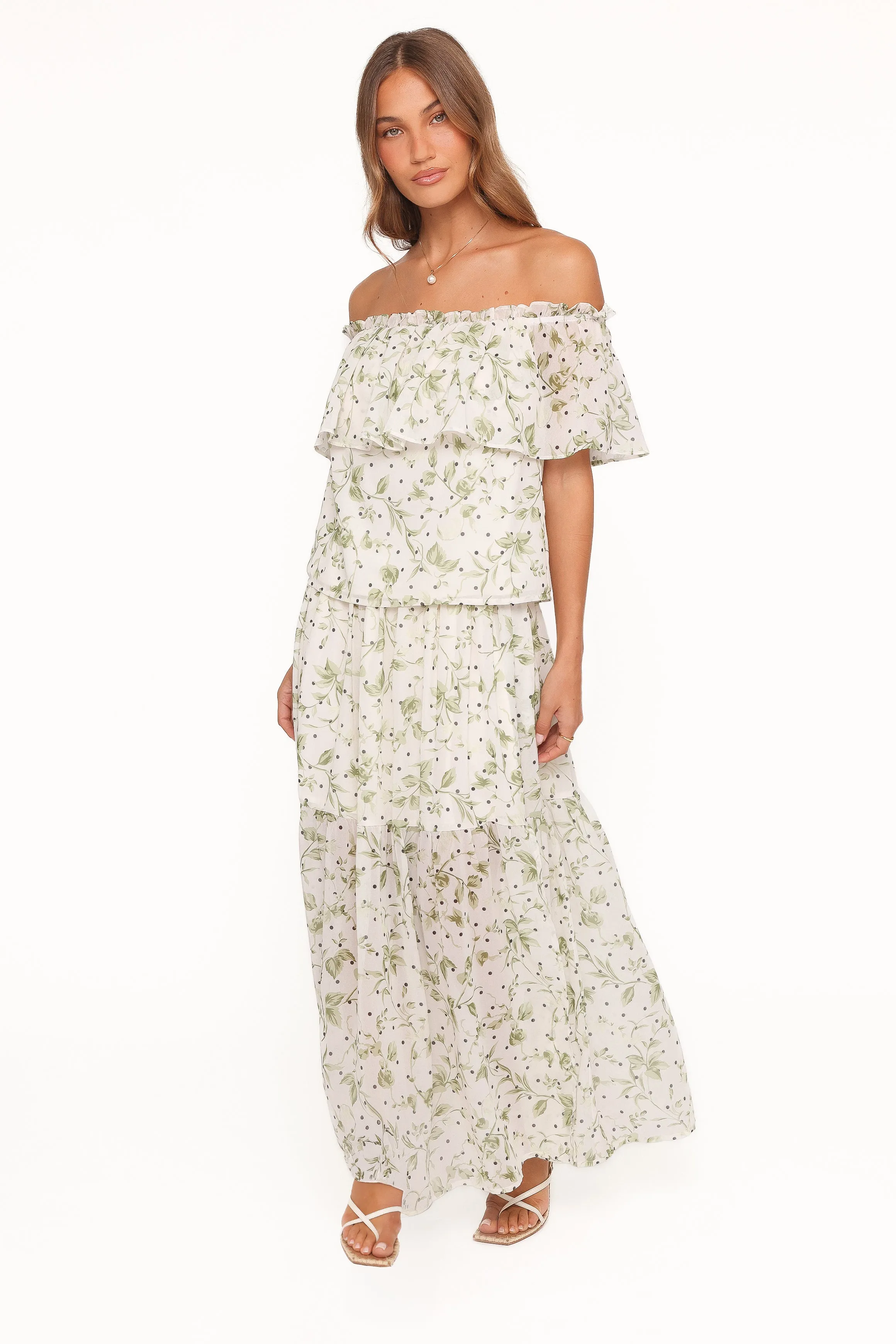 Vanessa Maxi Skirt Set - Green Leaf sold by Petal & Pup product image thumbnail 4