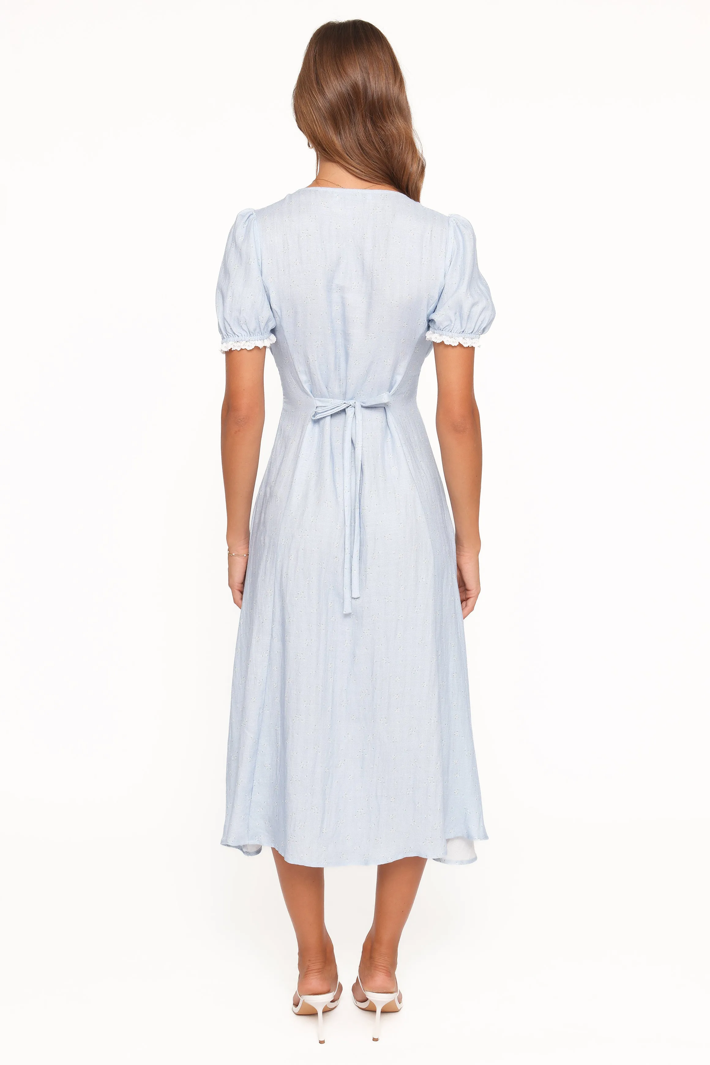 Francine Lace Midi Dress - Blue Ditsy Floral sold by Petal & Pup product image thumbnail 5