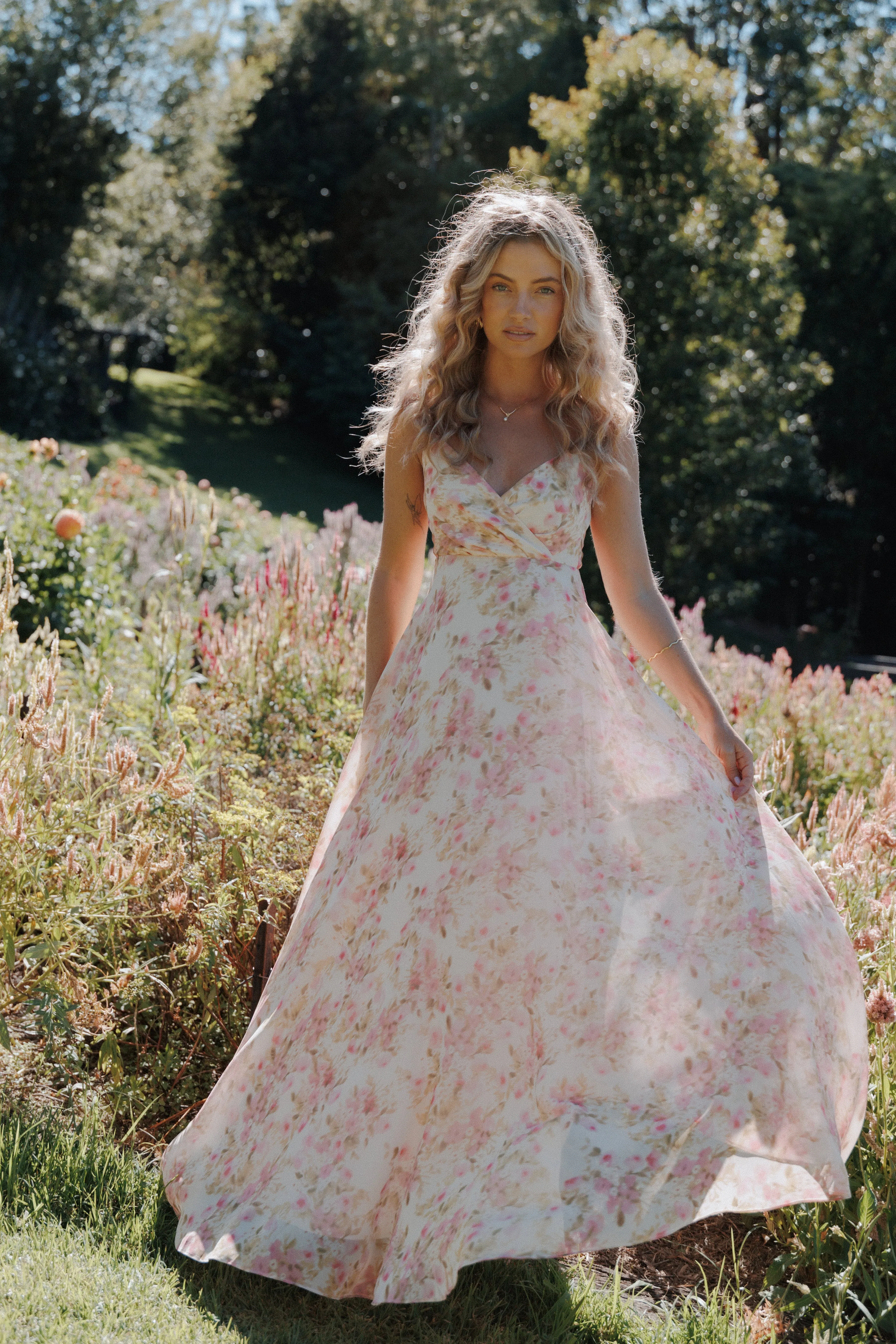 Madilyn Maxi Dress - Blurred Pink Floral sold by Petal & Pup