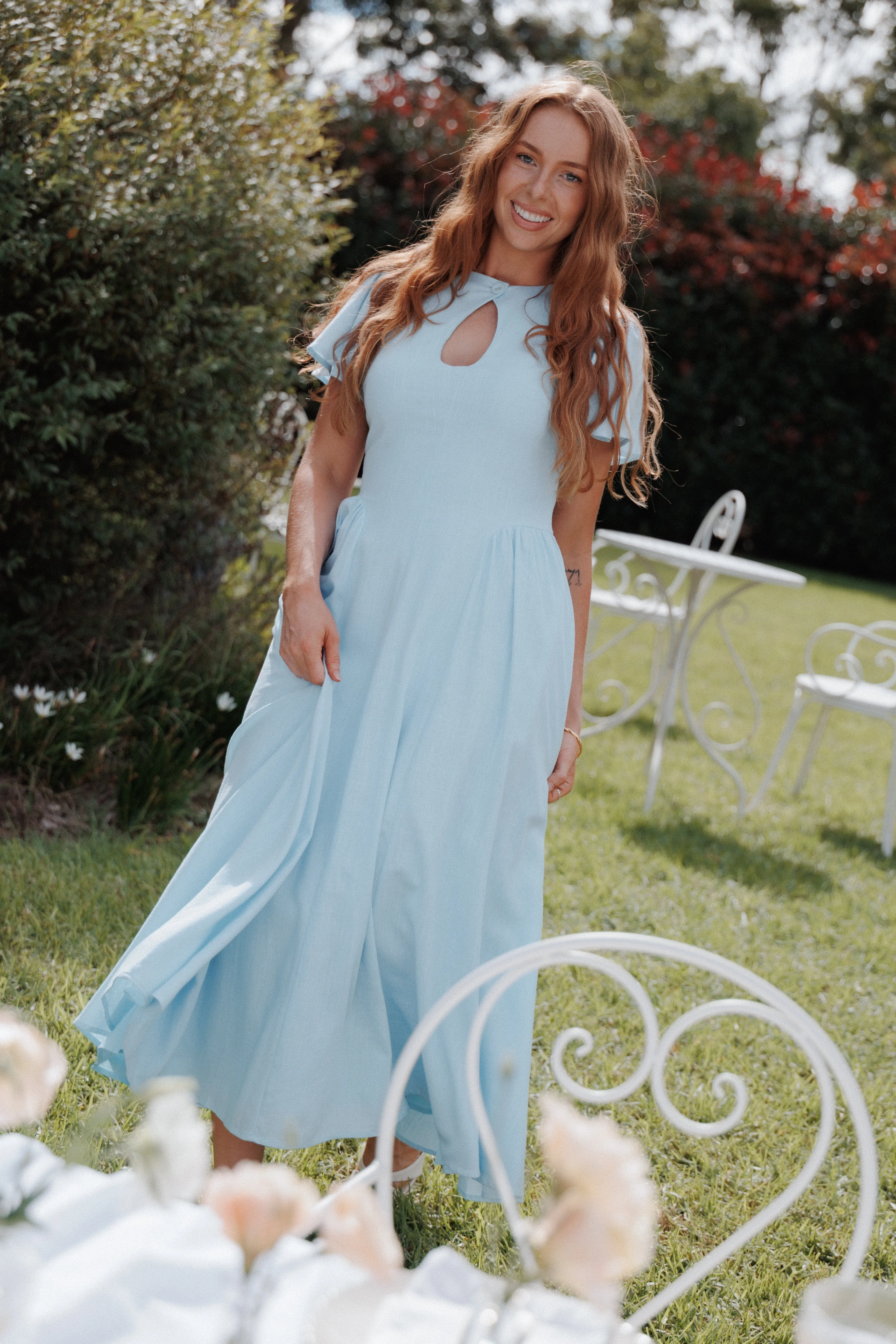 Jessima Midi Dress - Pale Blue sold by Petal & Pup