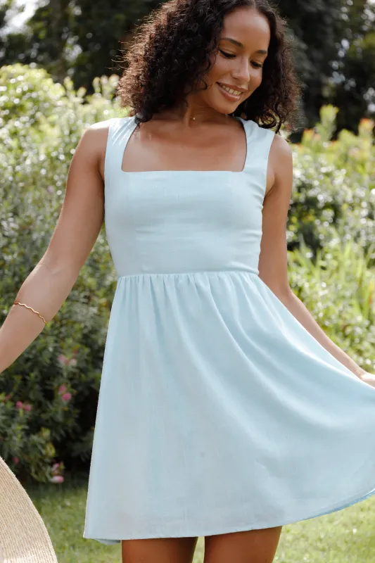 Zarly Mini Dress - Pale Blue made by Petal & Pup