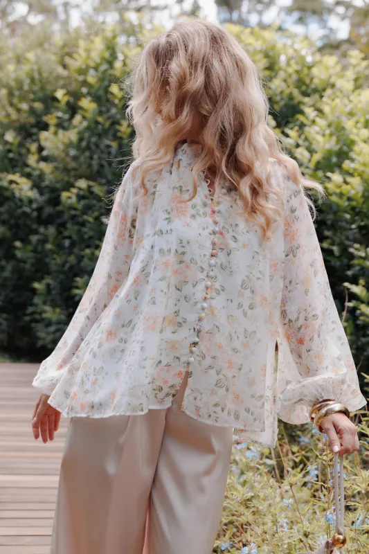 Marni Top - White Multi Floral made by Petal & Pup