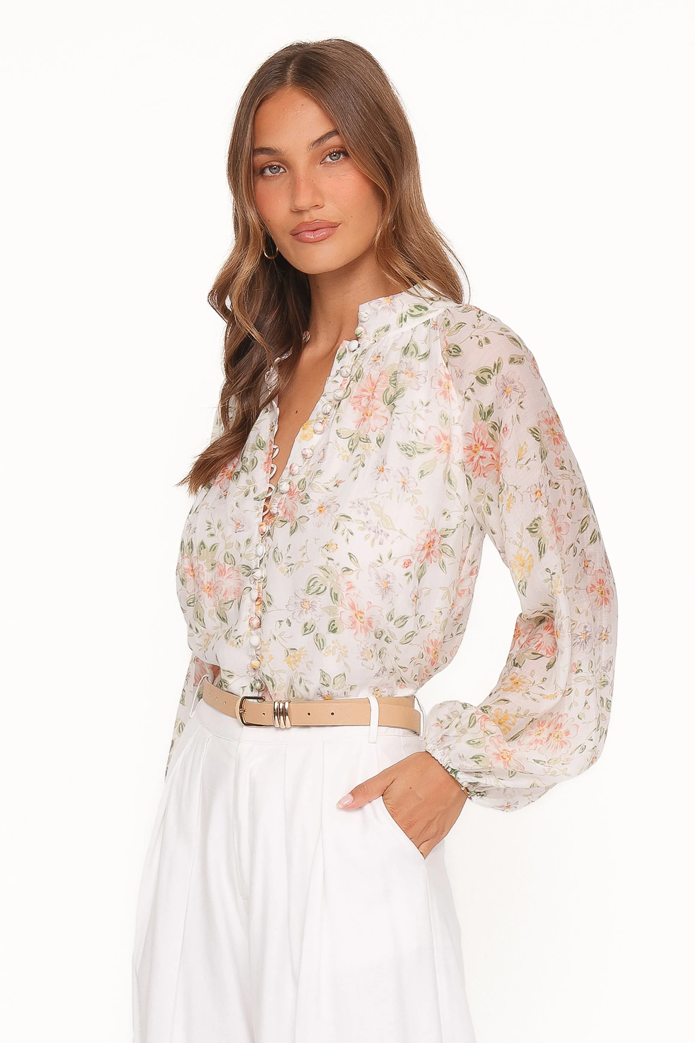 Marni Top - White Multi Floral sold by Petal & Pup product image thumbnail 4