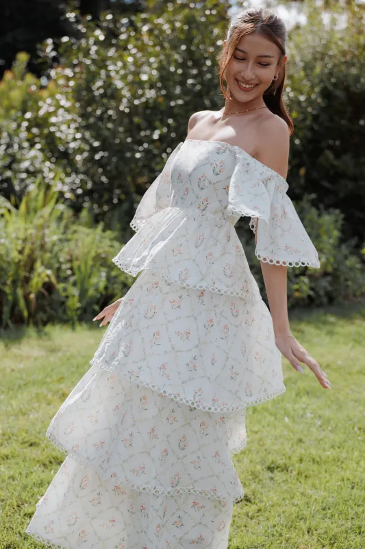 Chapel Maxi Dress - White Vintage Floral made by Petal & Pup