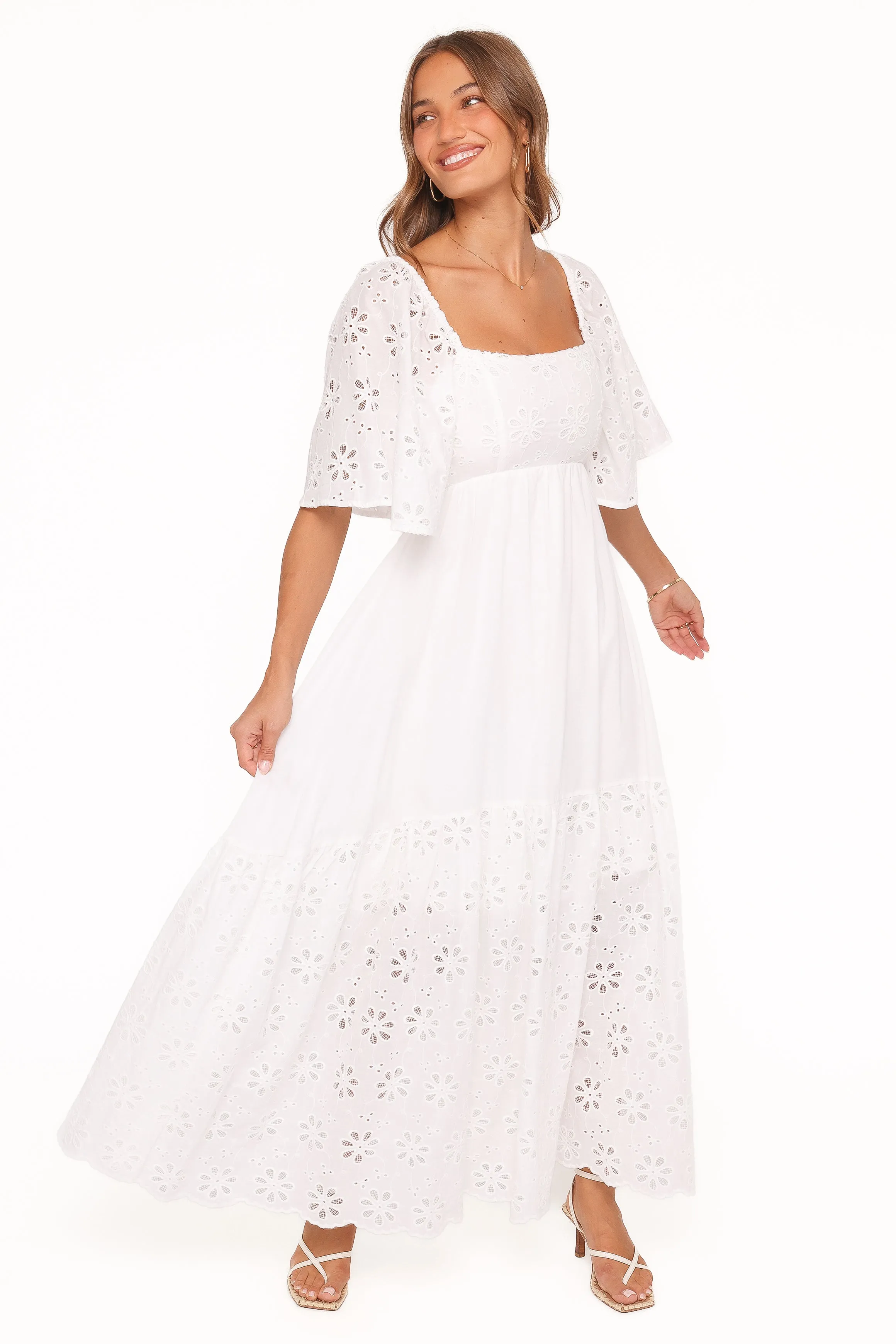 Xana Maxi Dress - White Broderie sold by Petal & Pup product image thumbnail 4