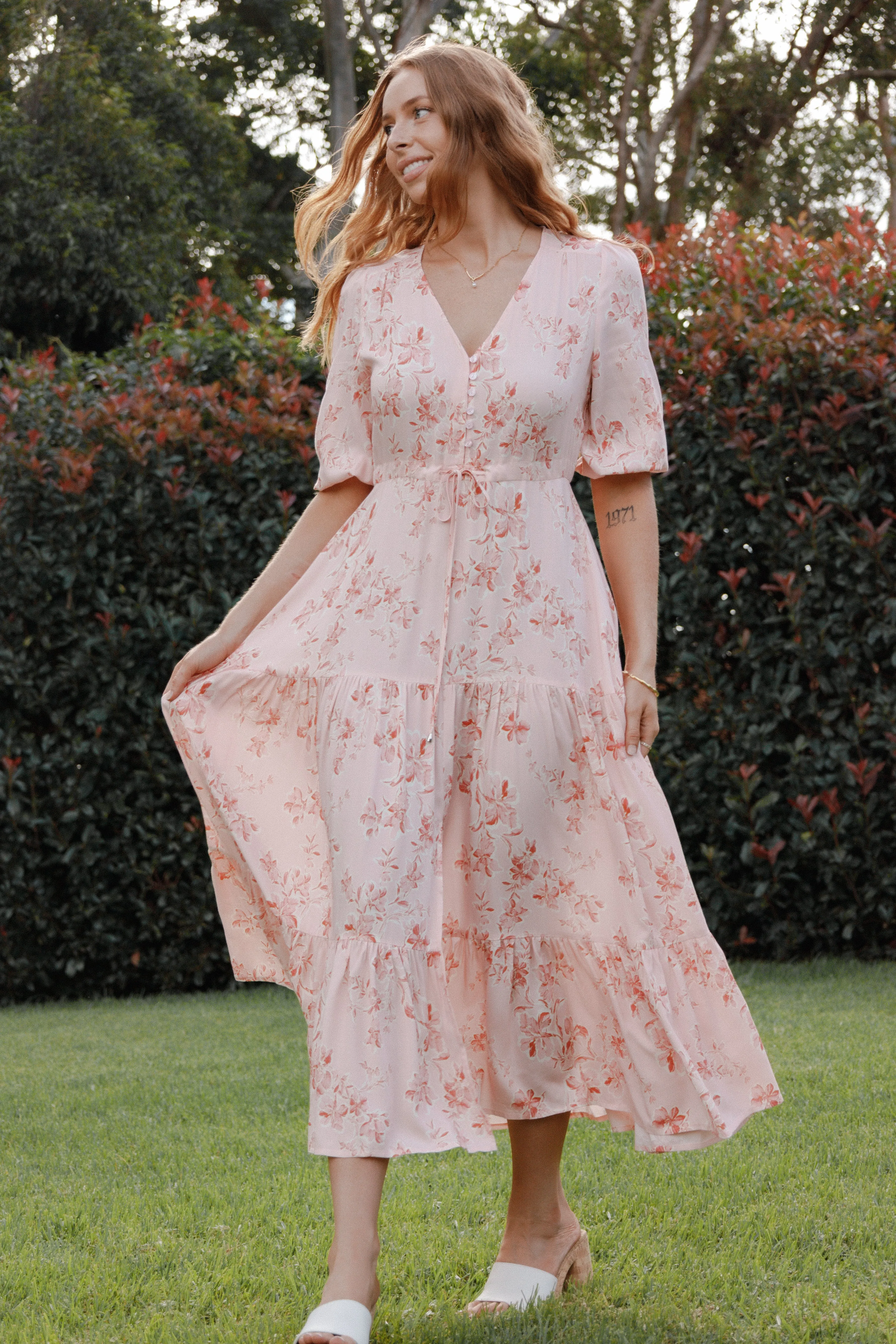 Kelda Dress - Rose Pink Floral sold by Petal & Pup
