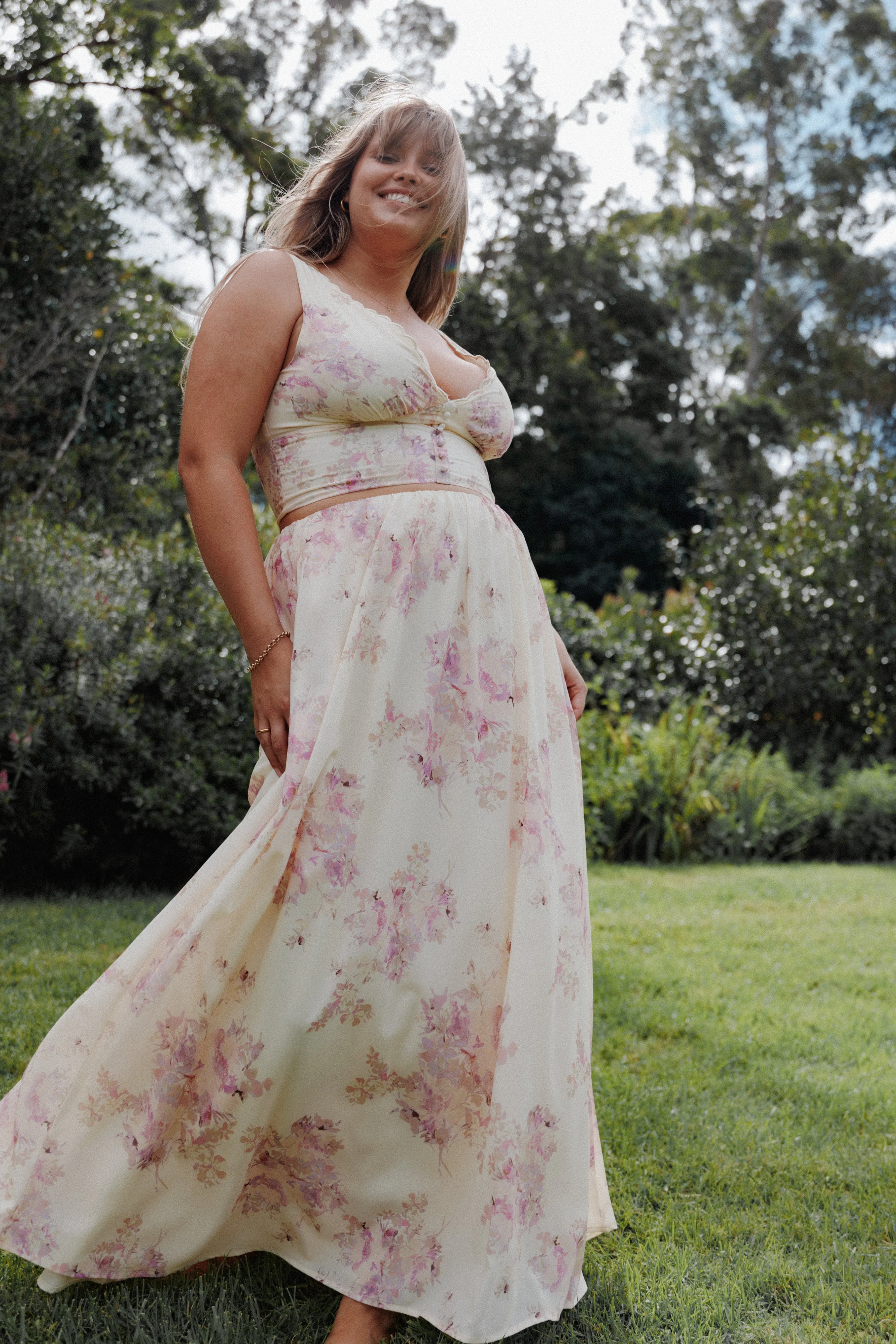 Tinsley Maxi Skirt - Lavender Floral sold by Petal & Pup